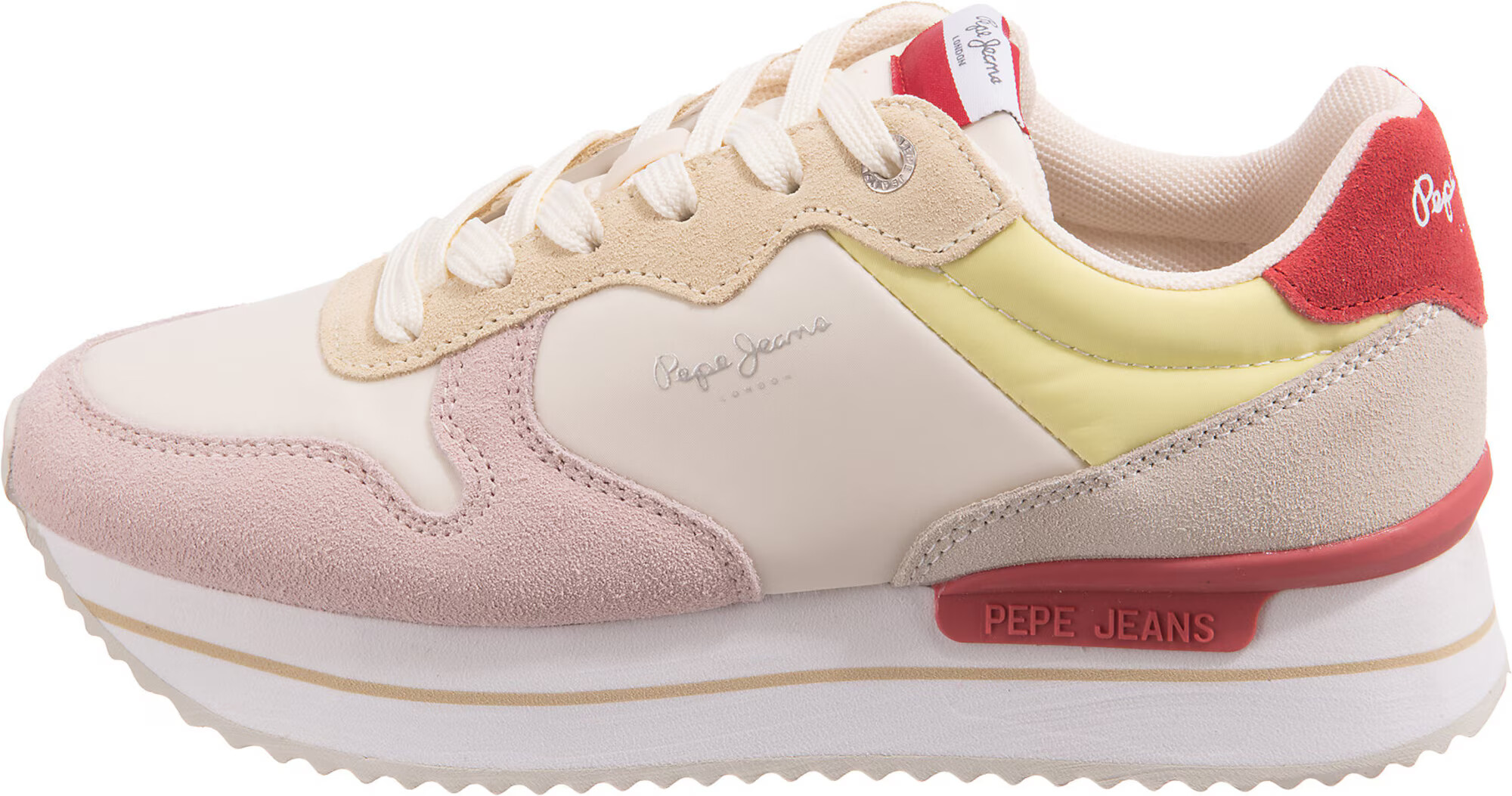 Pepe Jeans Sneaker low 'Rusper Sweet' galben deschis / portocaliu piersică / roșu / alb - Pled.ro