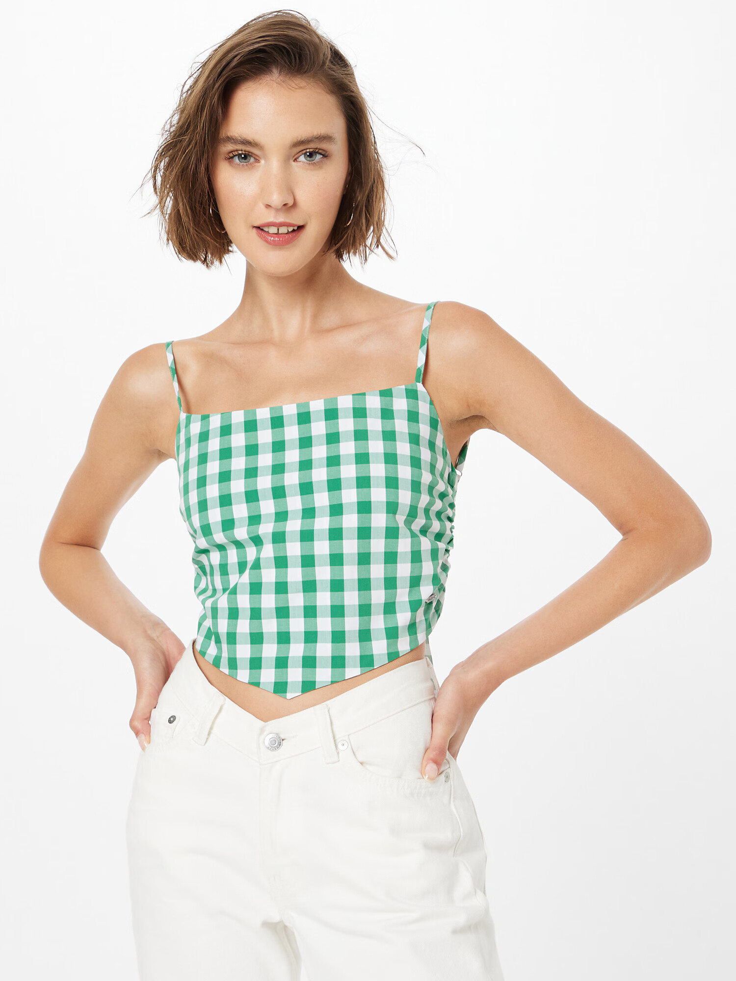 Pepe Jeans Top 'GETTIE' verde / alb - Pled.ro