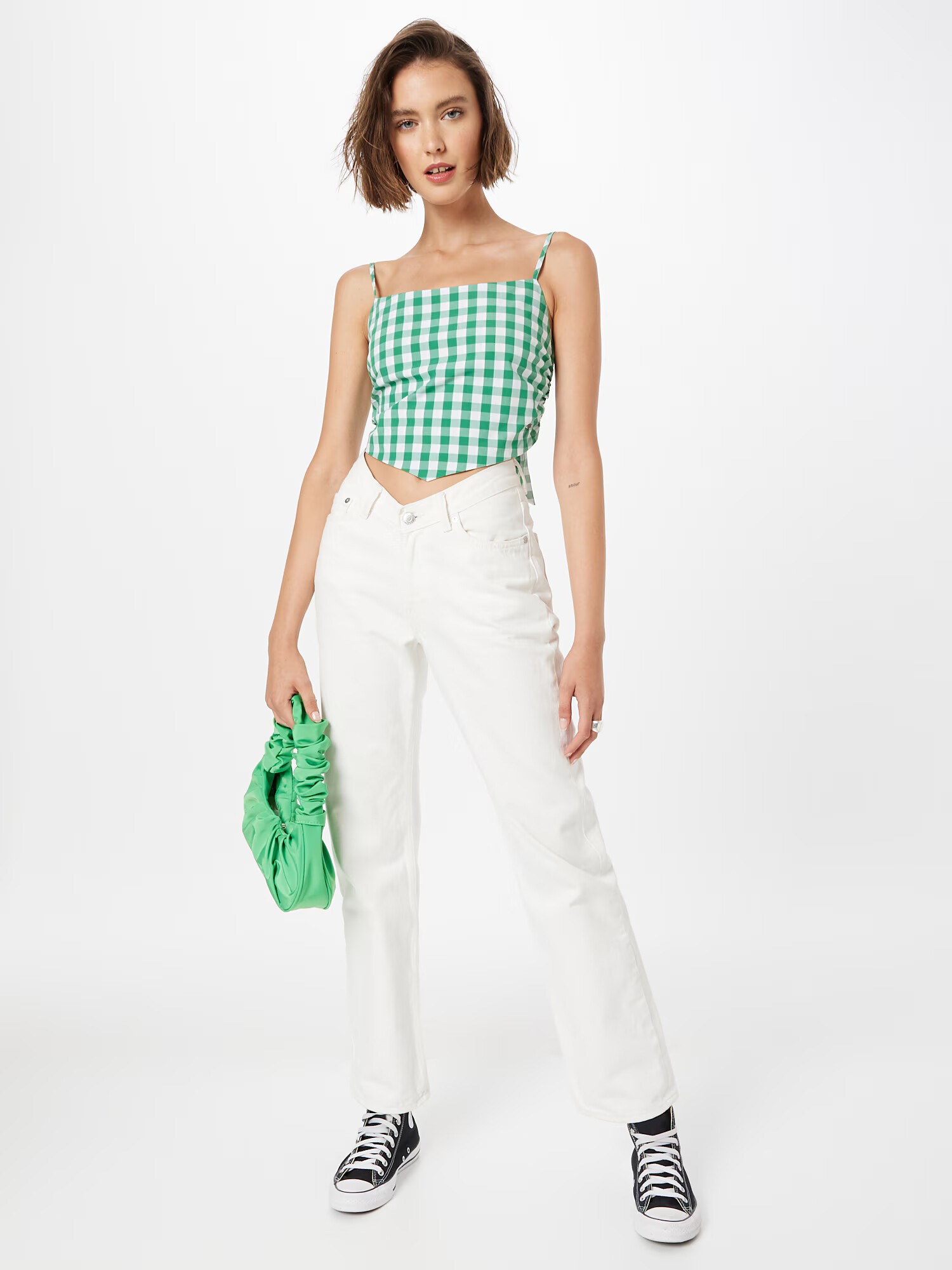 Pepe Jeans Top 'GETTIE' verde / alb - Pled.ro