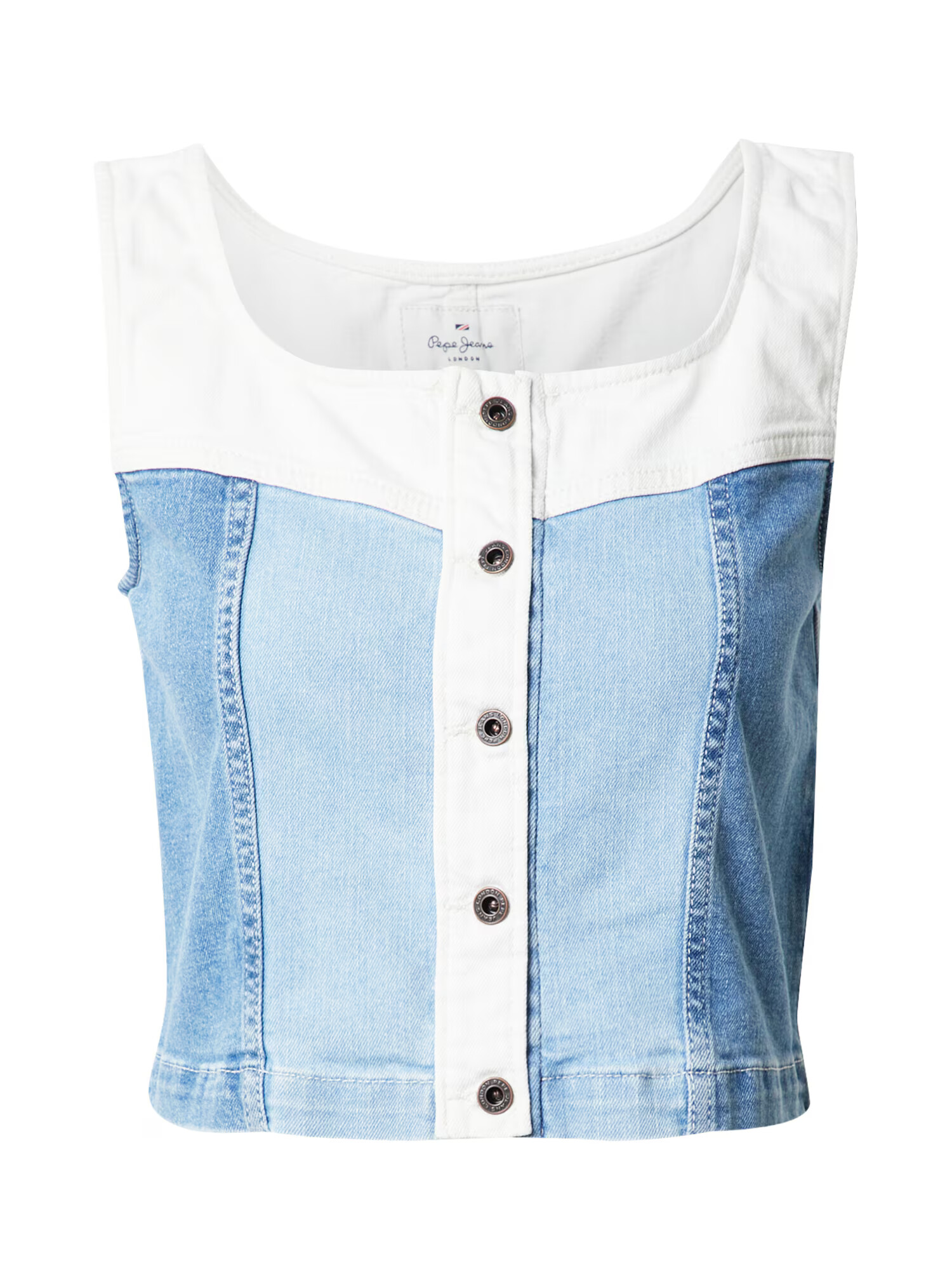 Pepe Jeans Top 'RUBY BLEND' albastru fumuriu / alb - Pled.ro