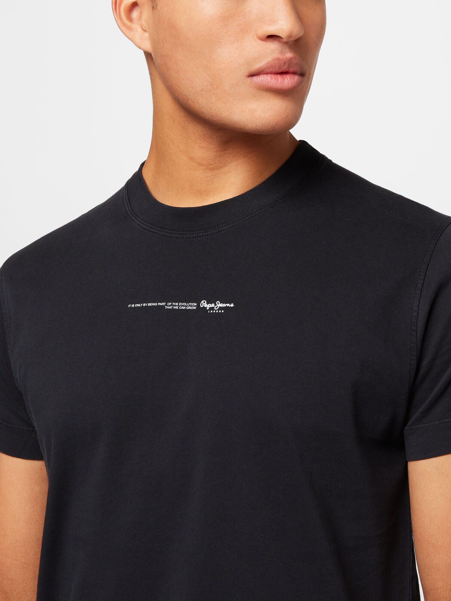 Pepe Jeans Tricou 'Andreas' negru / alb - Pled.ro