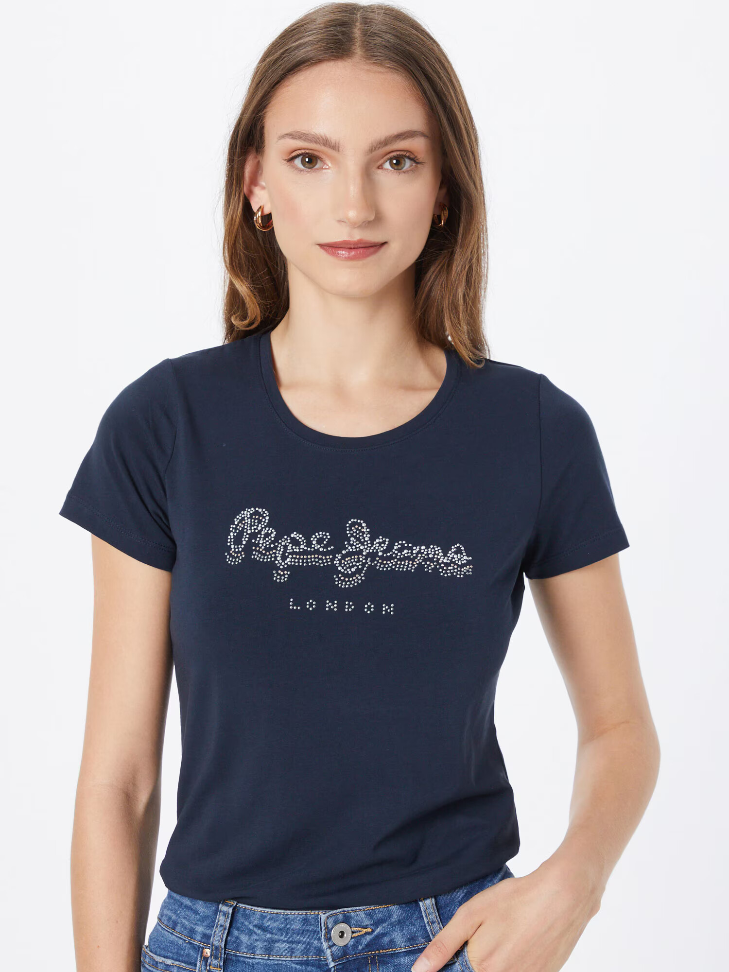 Pepe Jeans Tricou 'BEATRICE' albastru închis / argintiu - Pled.ro