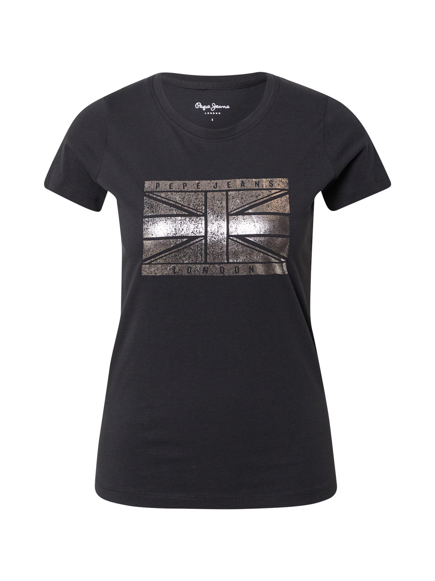 Pepe Jeans Tricou 'Beatriz' gri argintiu / negru - Pled.ro