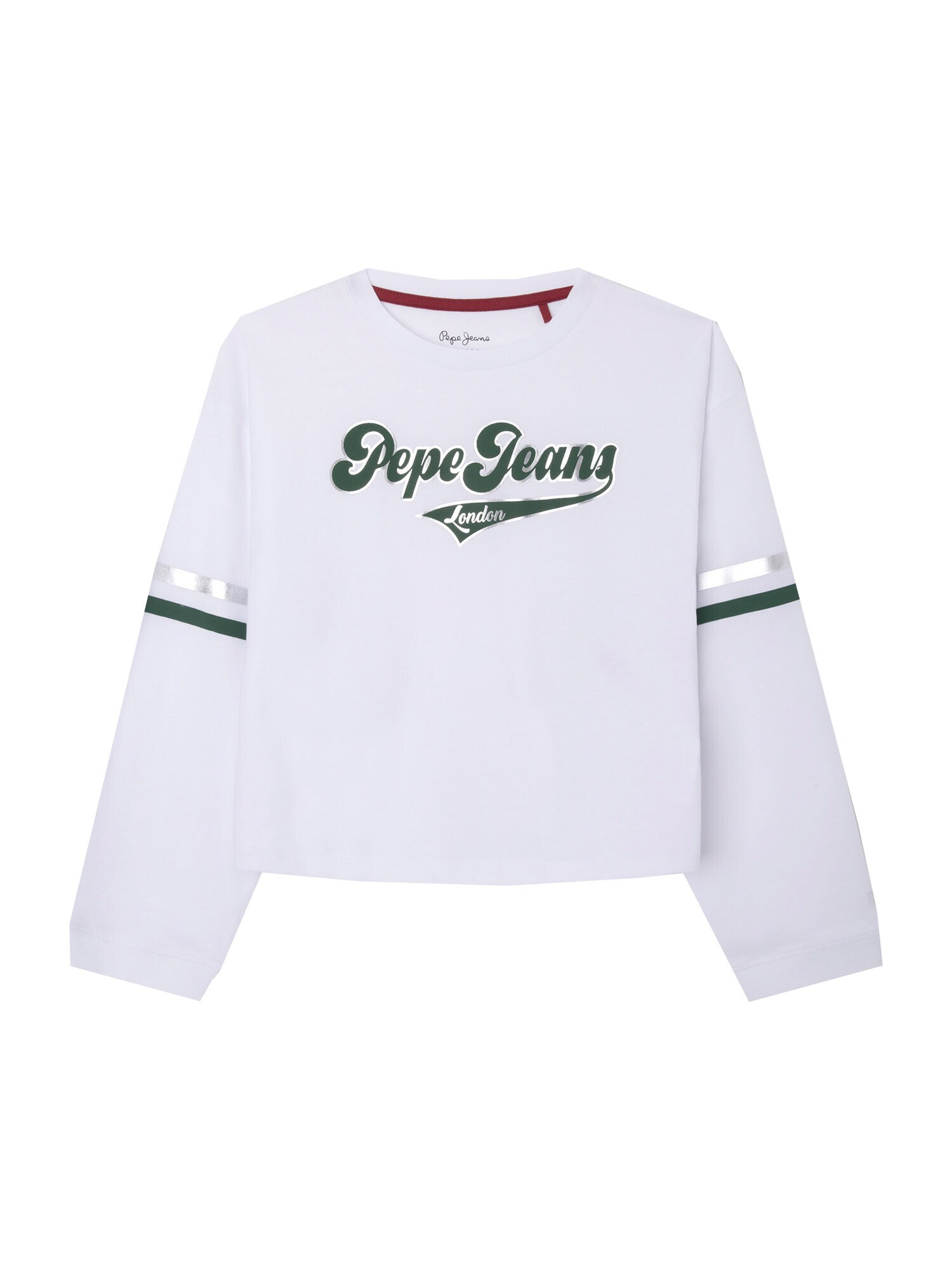 Pepe Jeans Tricou 'BINDY' verde închis / argintiu / alb - Pled.ro