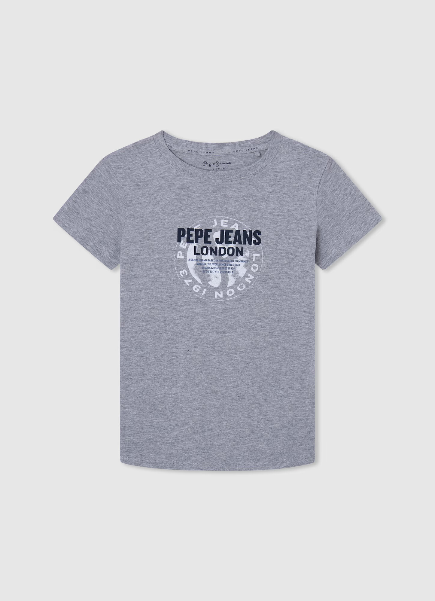 Pepe Jeans Tricou 'Brooklyn' bleumarin / gri amestecat / alb - Pled.ro