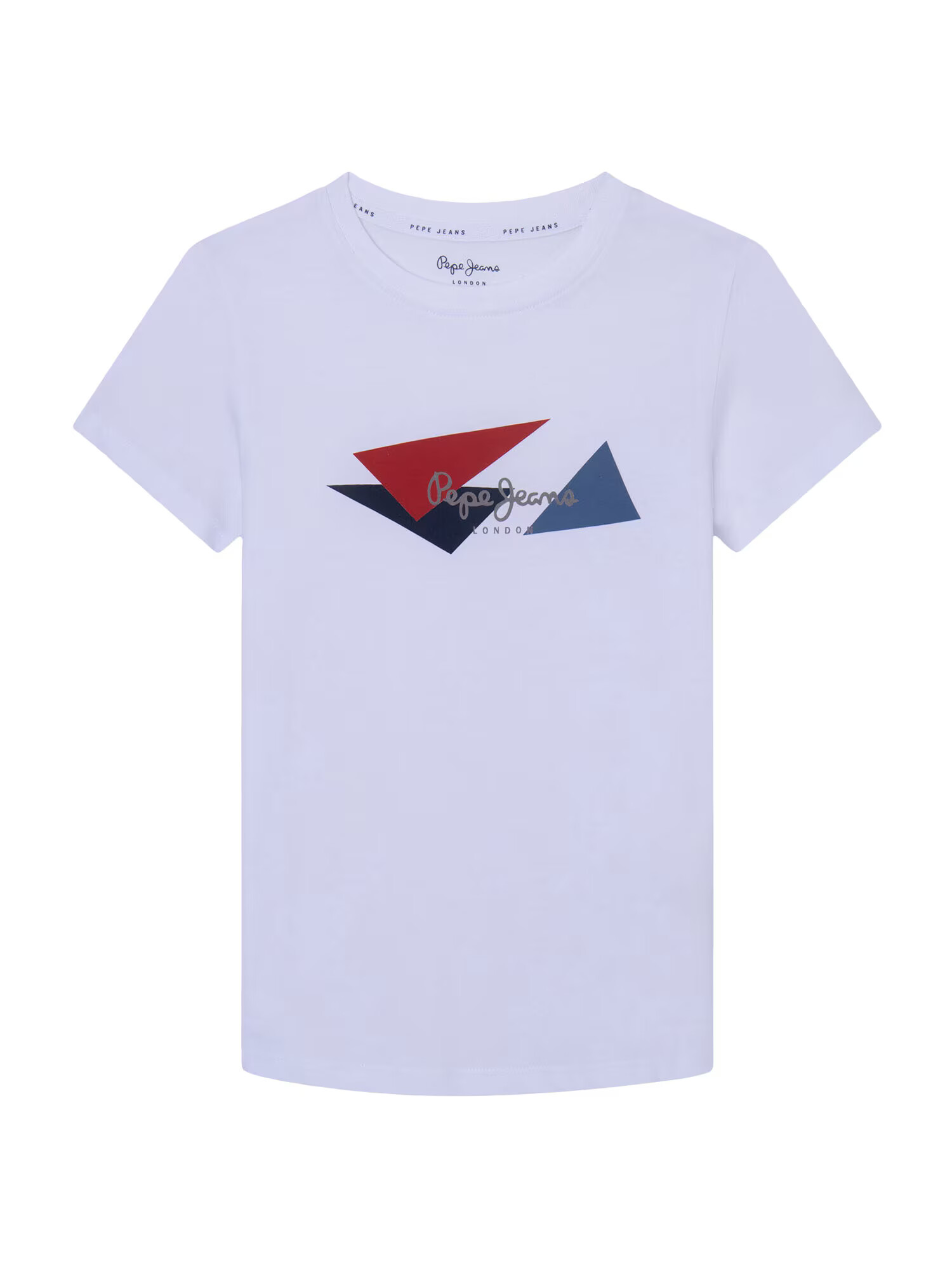 Pepe Jeans Tricou 'BYRON' bleumarin / gri fumuriu / roșu carmin / alb - Pled.ro