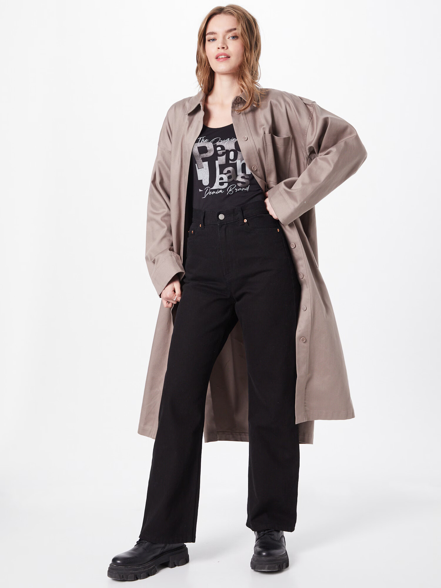 Pepe Jeans Tricou 'CHELSEA' gri / gri taupe / negru - Pled.ro