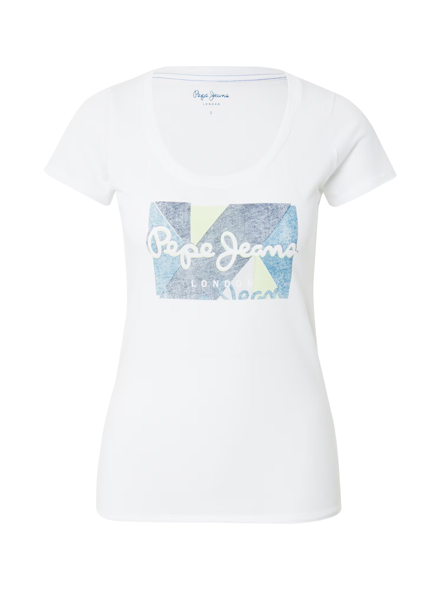 Pepe Jeans Tricou 'Dafne' albastru / bleumarin / verde kiwi / alb - Pled.ro