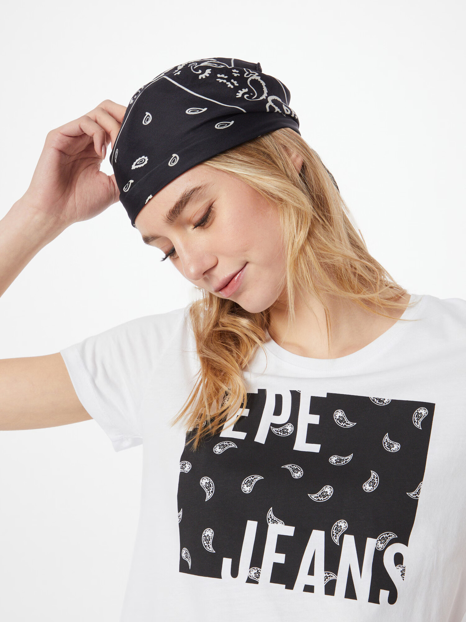 Pepe Jeans Tricou 'LUCIE' negru / alb - Pled.ro