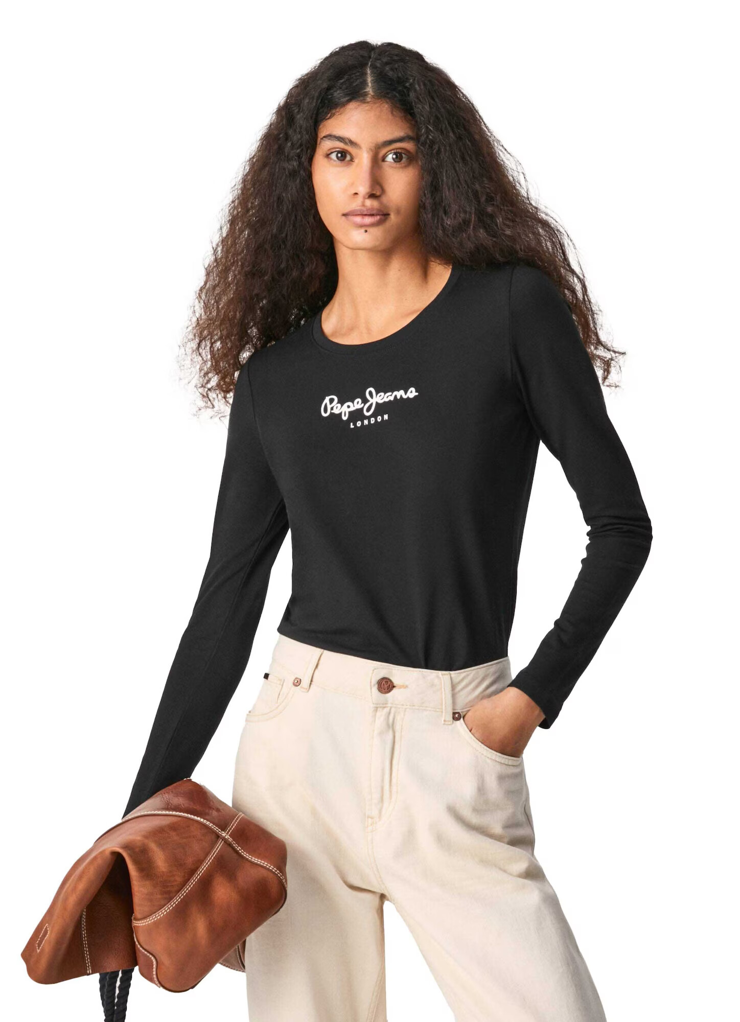 Pepe Jeans Tricou 'New Verginia' negru / alb - Pled.ro