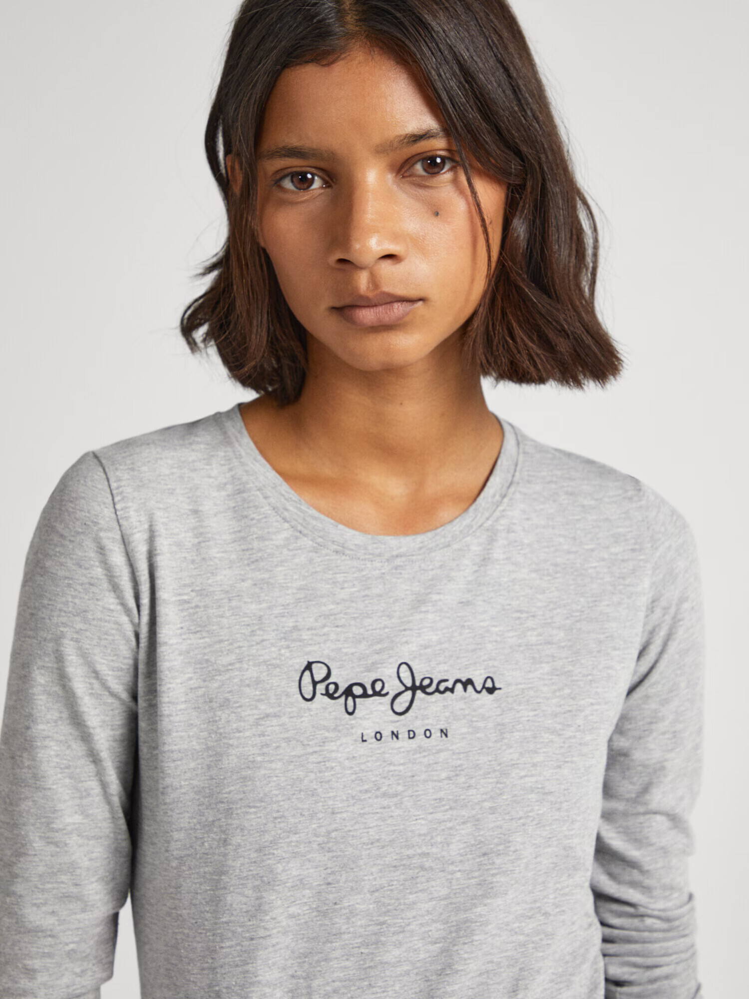 Pepe Jeans Tricou 'NEW VIRGINIA' gri amestecat / negru - Pled.ro