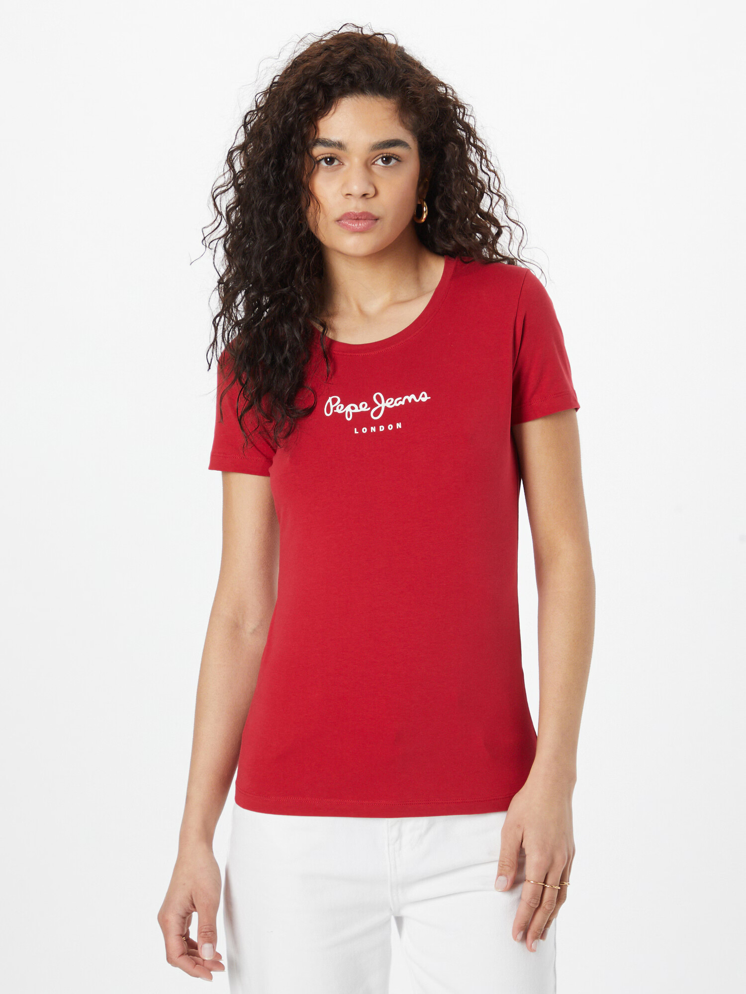 Pepe Jeans Tricou 'NEW VIRGINIA' roșu / alb - Pled.ro