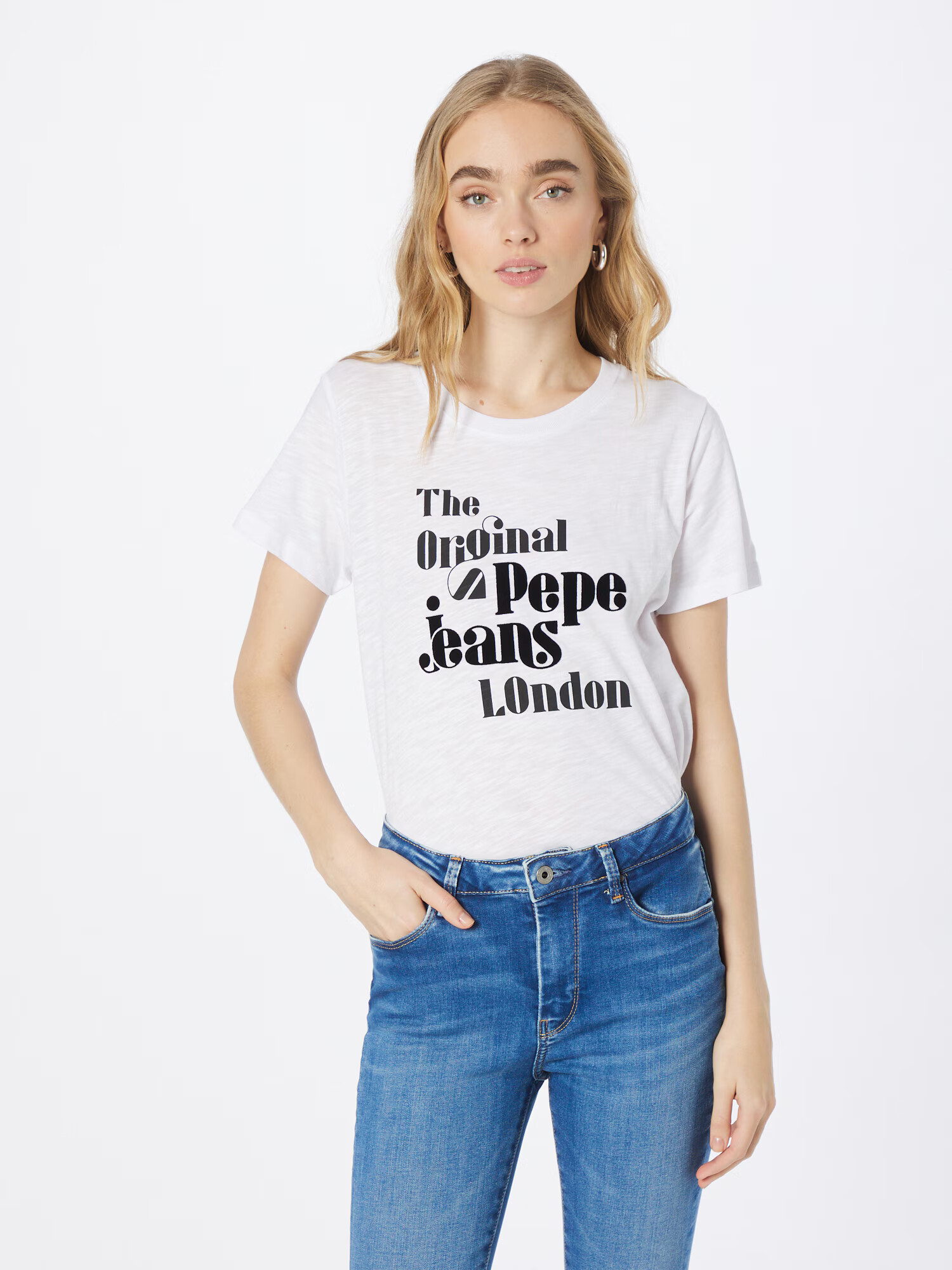 Pepe Jeans Tricou 'PIA' negru / alb - Pled.ro