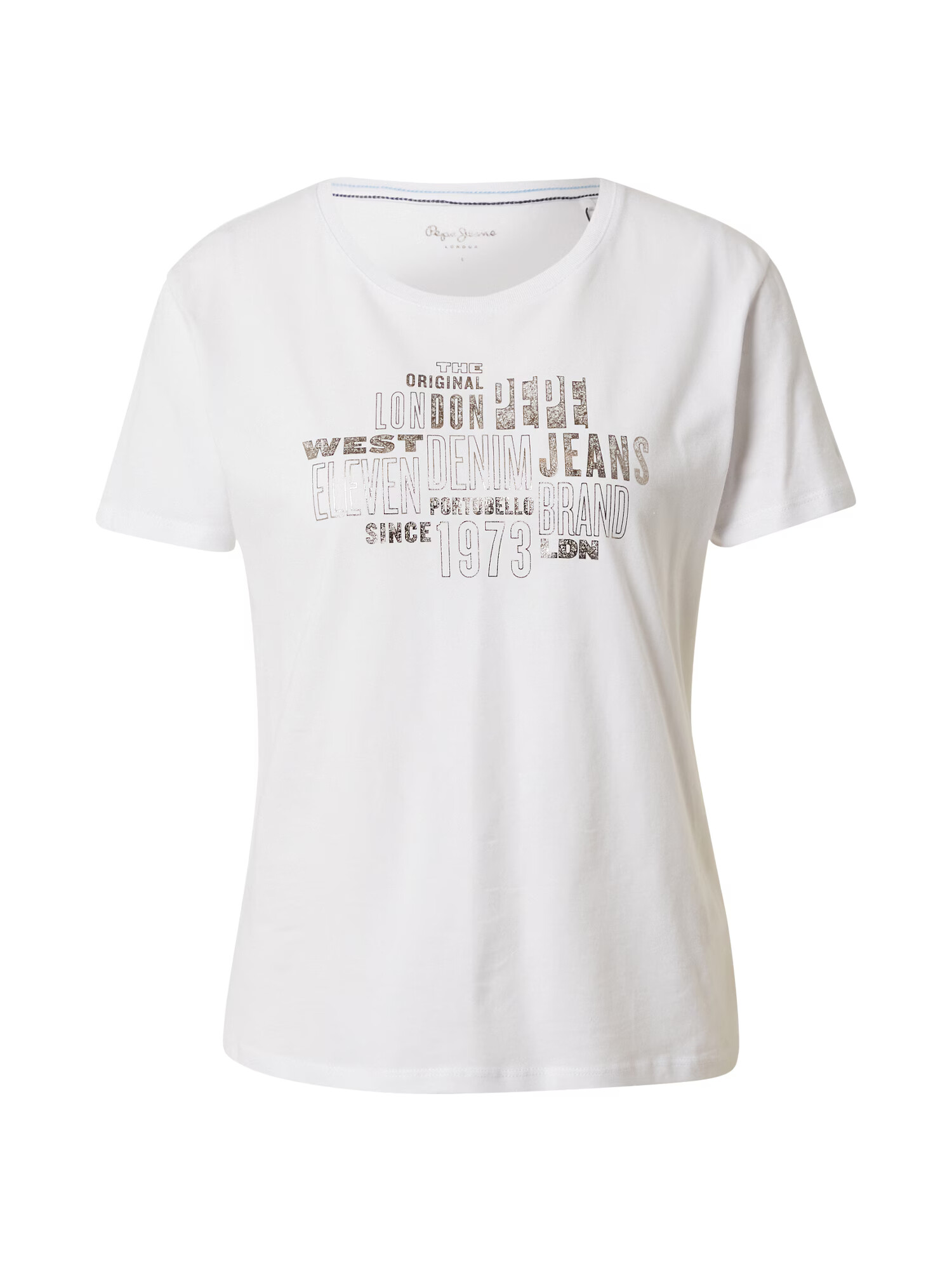 Pepe Jeans Tricou 'PIPER' negru / argintiu / alb - Pled.ro