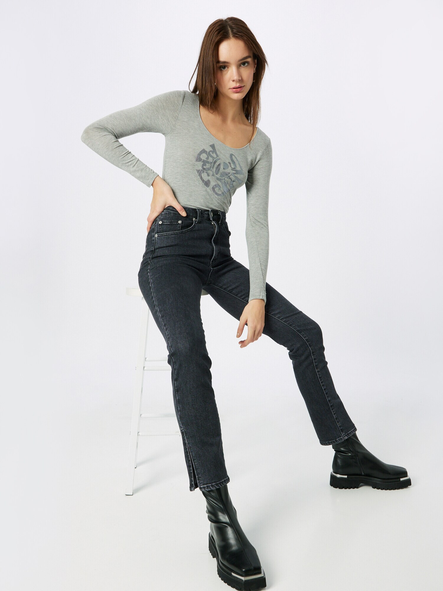 Pepe Jeans Tricou 'RACHEL' gri / argintiu - Pled.ro