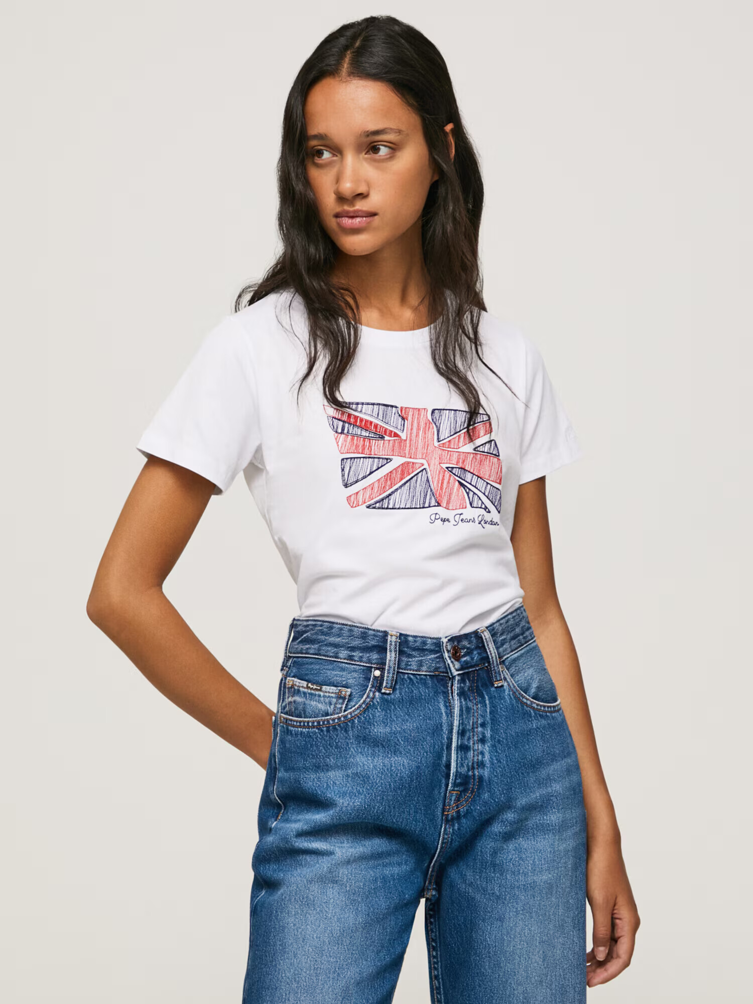 Pepe Jeans Tricou 'TARA' albastru / roșu / alb - Pled.ro