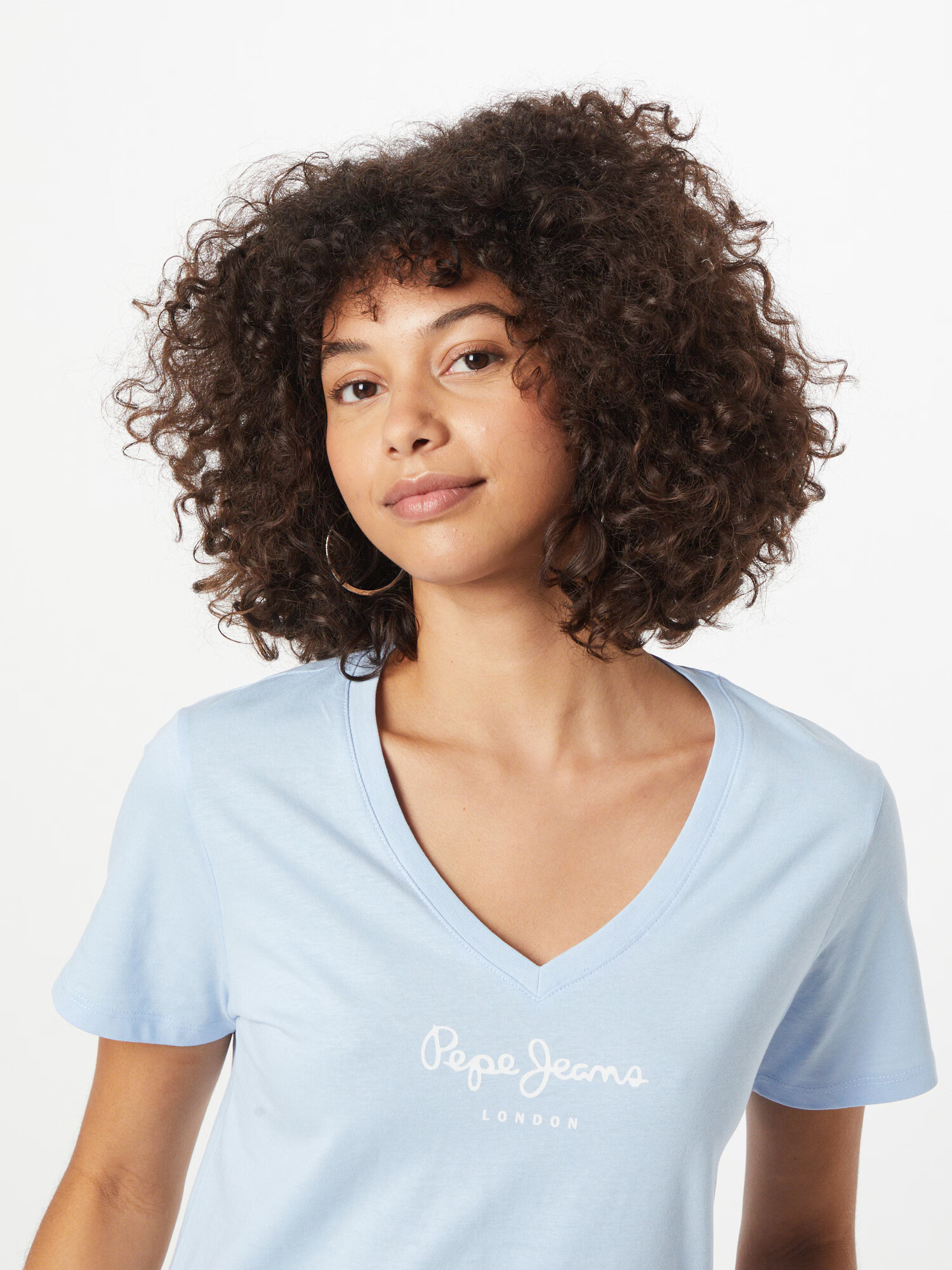 Pepe Jeans Tricou 'WENDY' albastru deschis / alb - Pled.ro