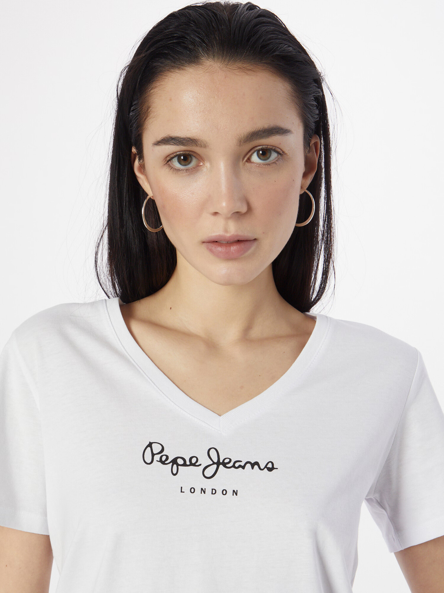 Pepe Jeans Tricou 'WENDY' negru / alb - Pled.ro