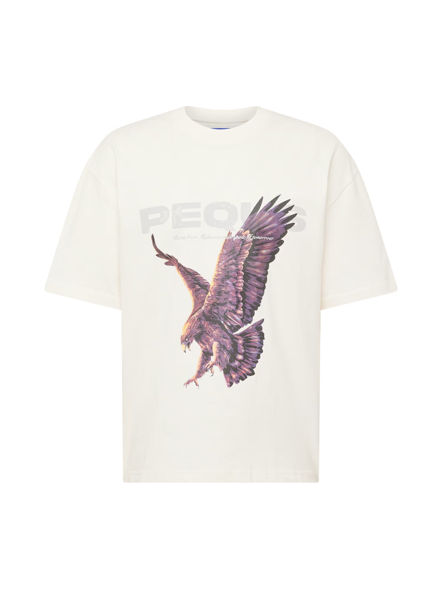 Pequs Tricou 'Eagle' crem / gri / lila / portocaliu - Pled.ro