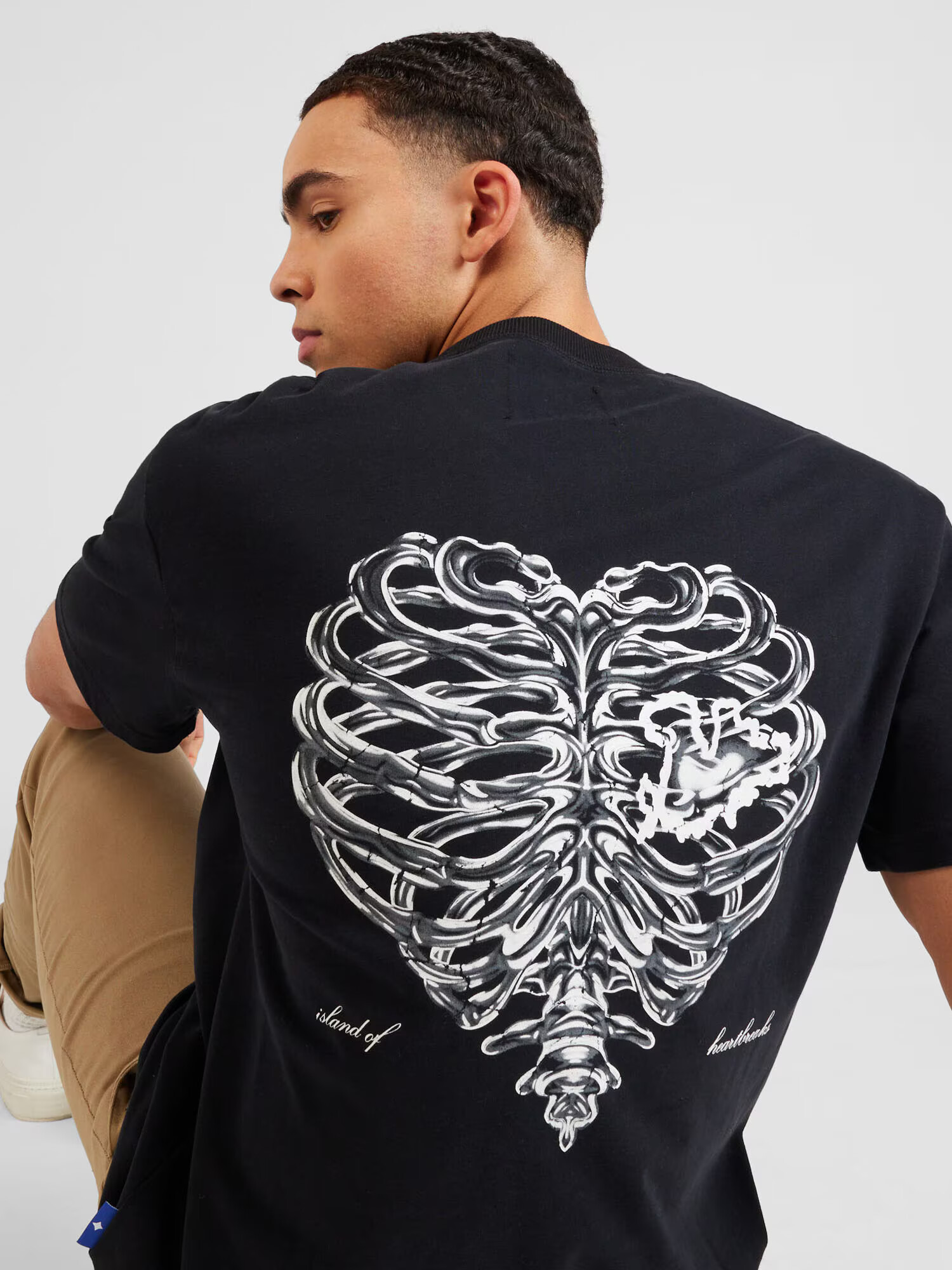 Pequs Tricou 'Island of Heartbreaks' negru / alb - Pled.ro