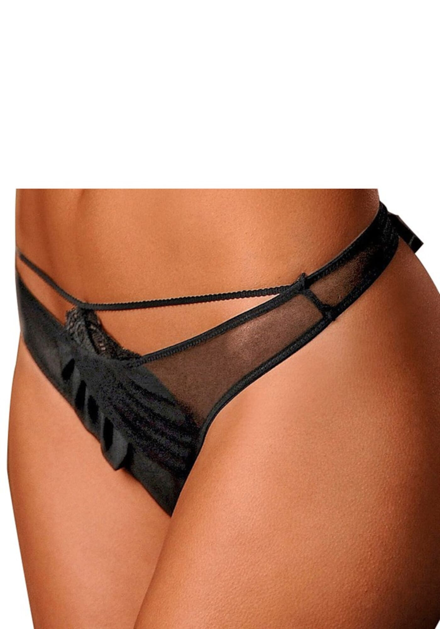 PETITE FLEUR GOLD Tanga negru - Pled.ro