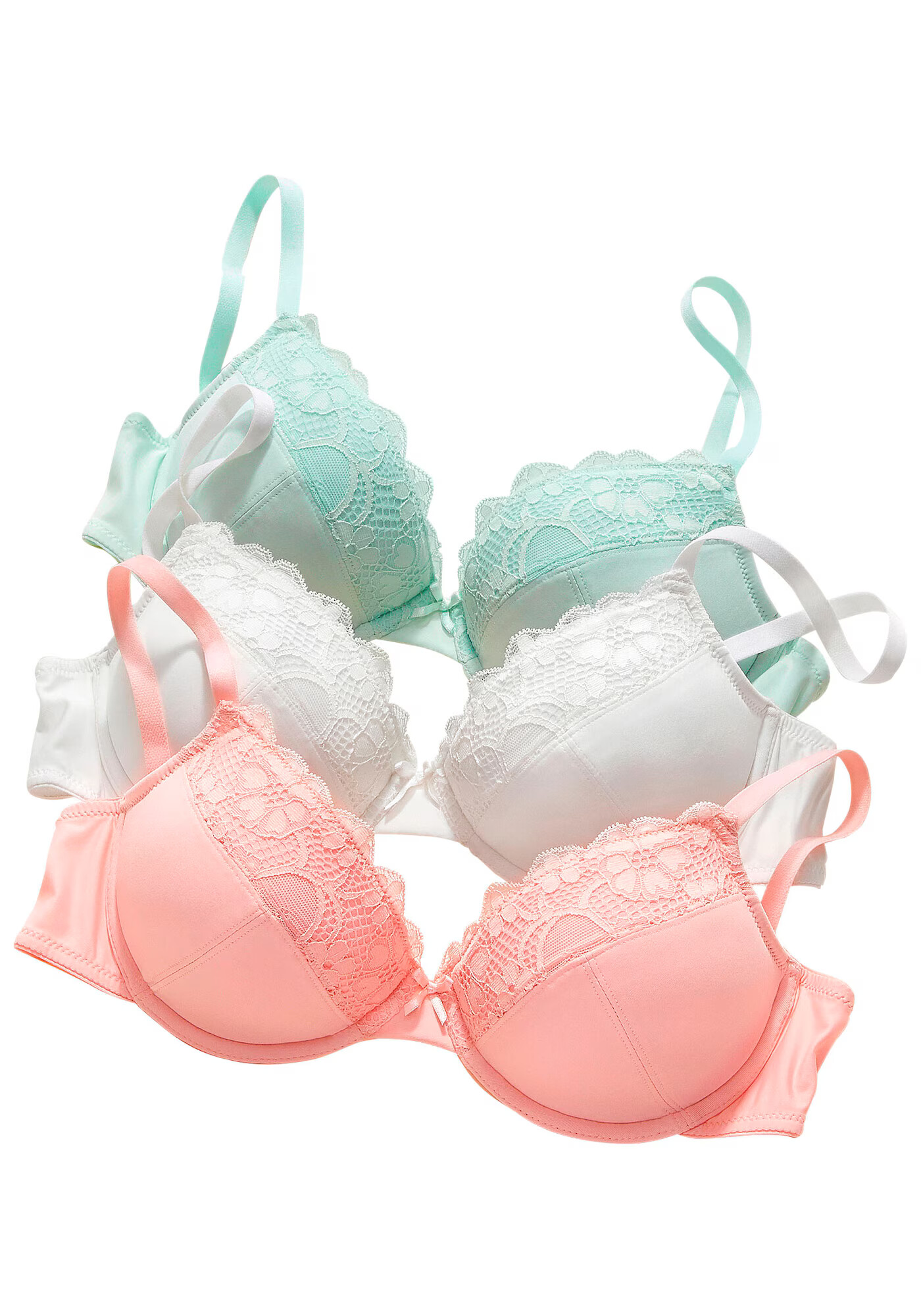 PETITE FLEUR Sutien verde pastel / roz pastel / alb - Pled.ro