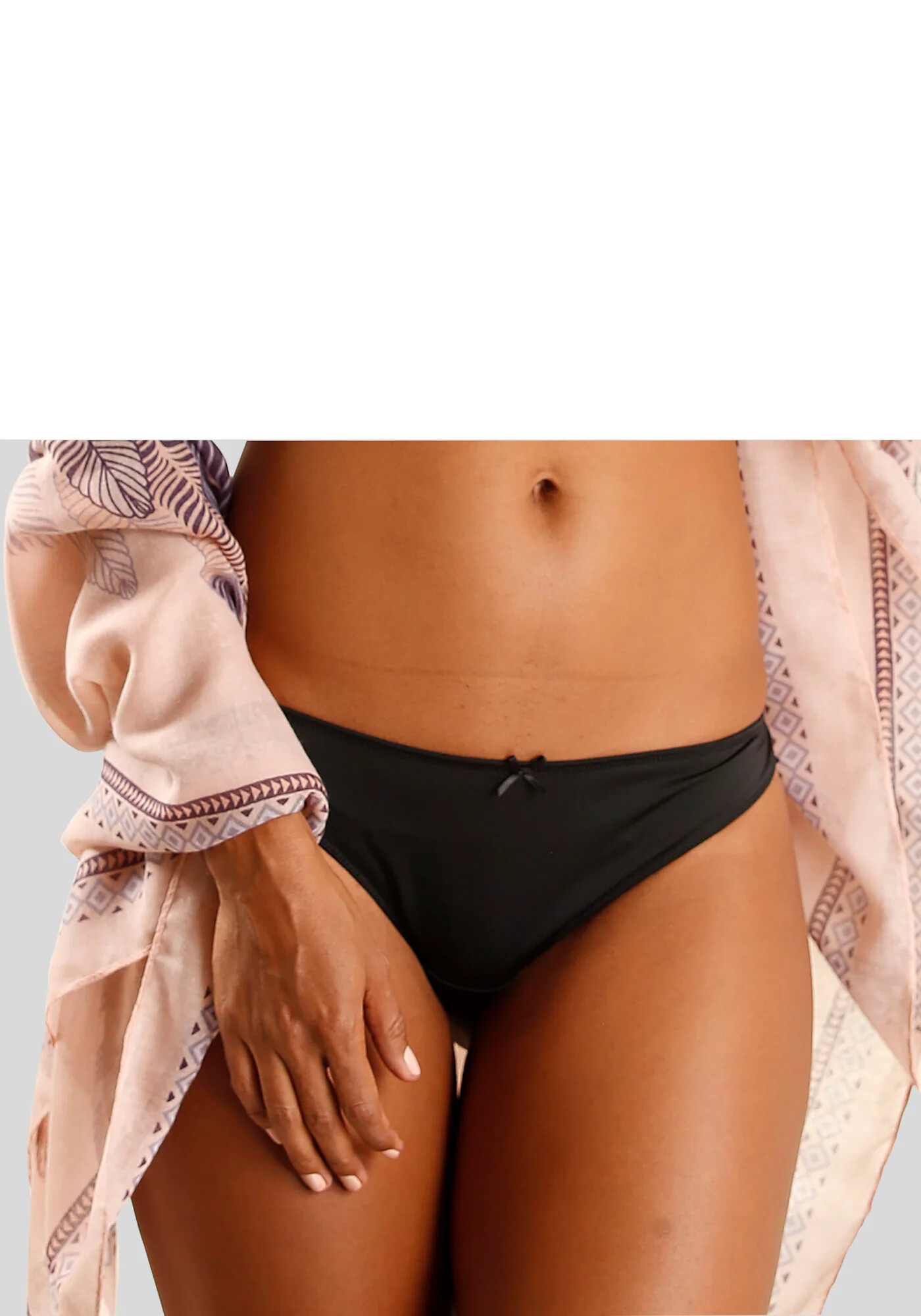 PETITE FLEUR Tanga negru / alb - Pled.ro