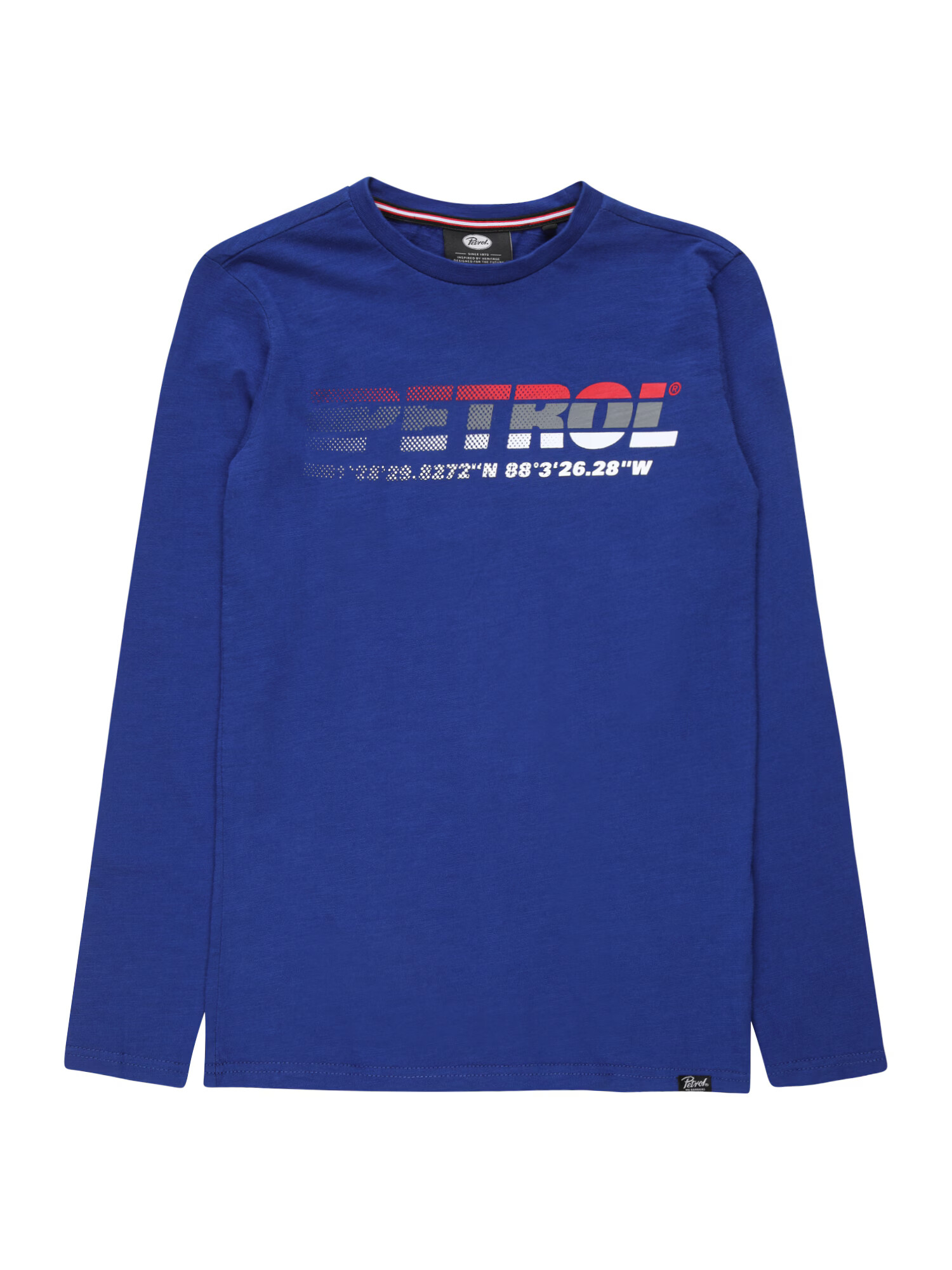 Petrol Industries Tricou albastru cobalt / gri / roșu / alb - Pled.ro