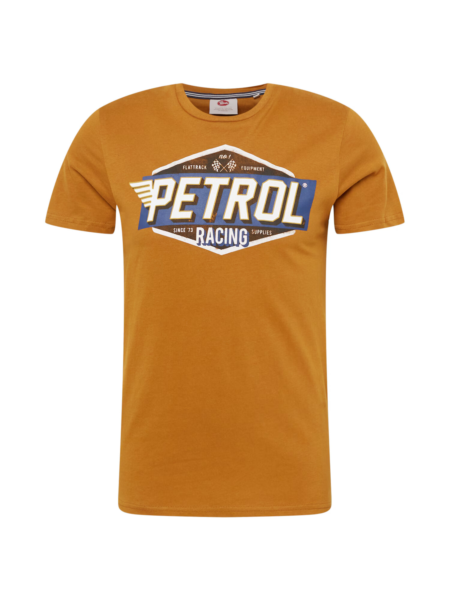 Petrol Industries Tricou albastru / maro / maro pueblo / alb - Pled.ro