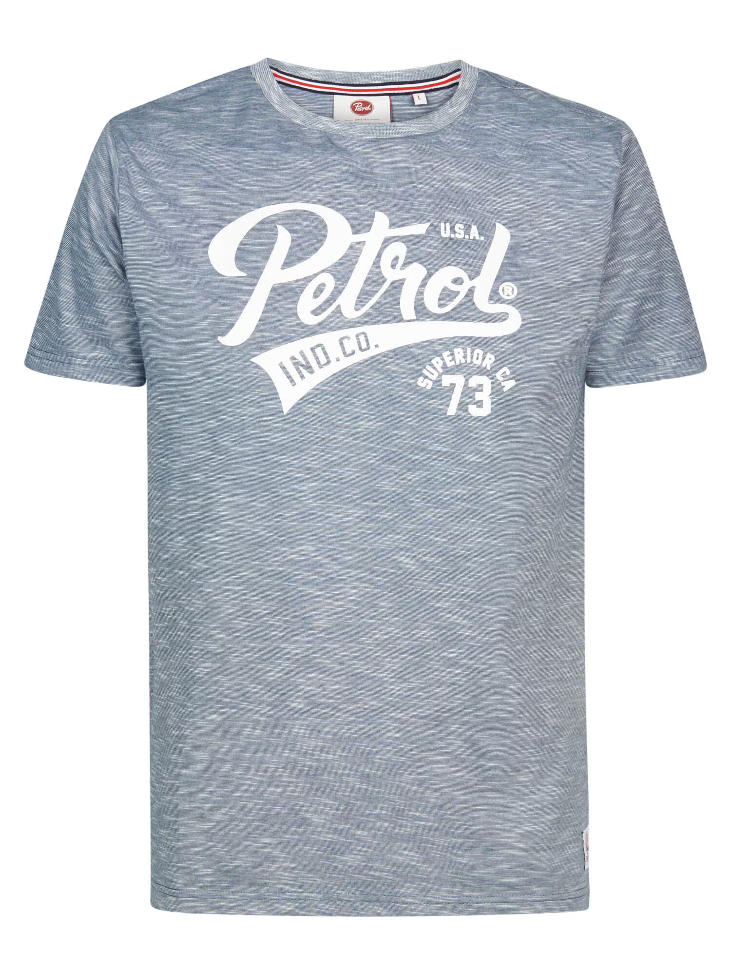 Petrol Industries Tricou albastru pastel / alb - Pled.ro