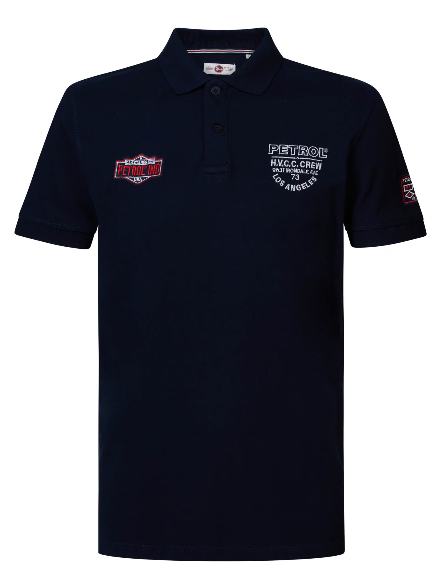 Petrol Industries Tricou bleumarin / alb - Pled.ro