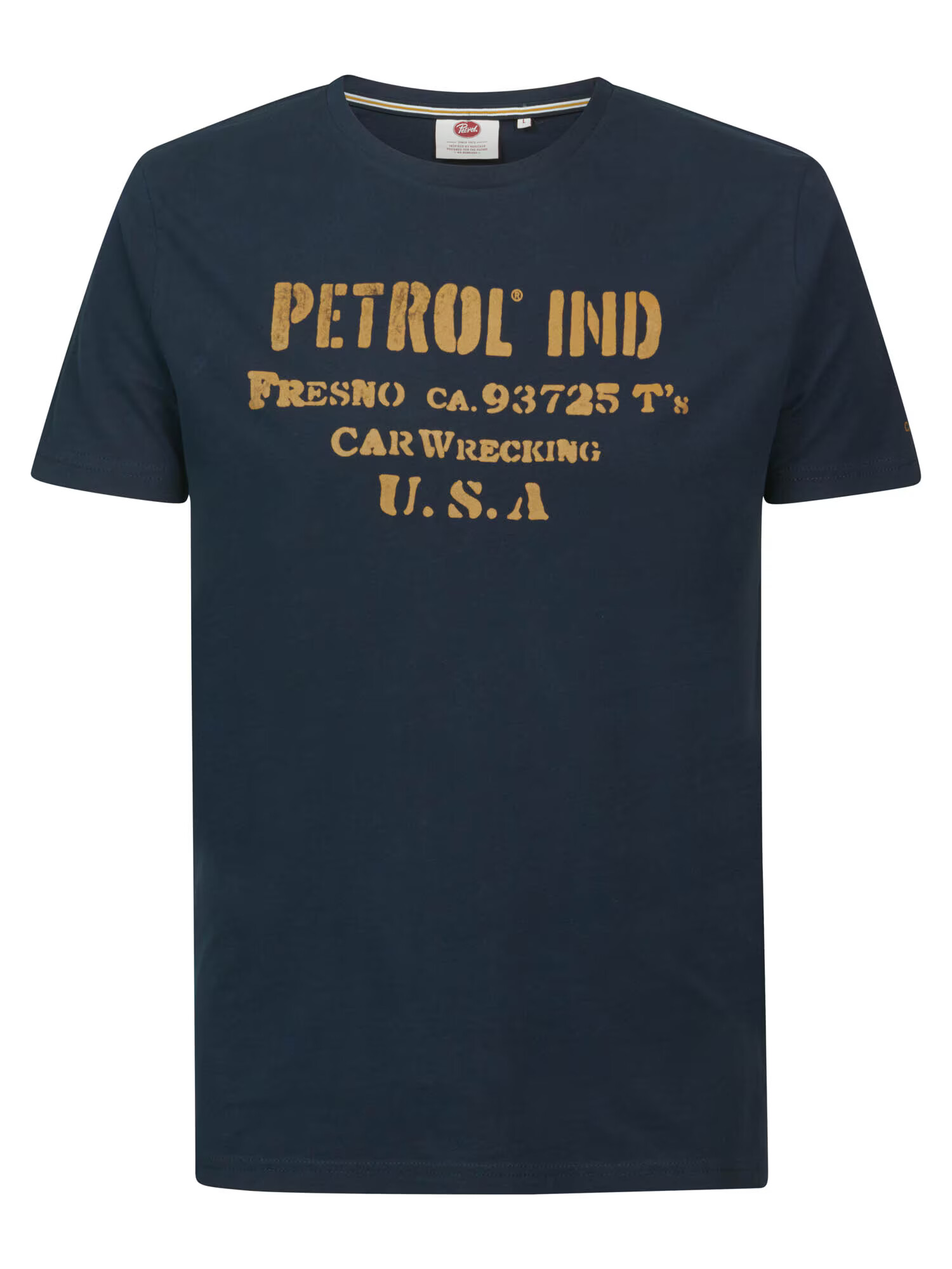 Petrol Industries Tricou bleumarin / maro coniac - Pled.ro