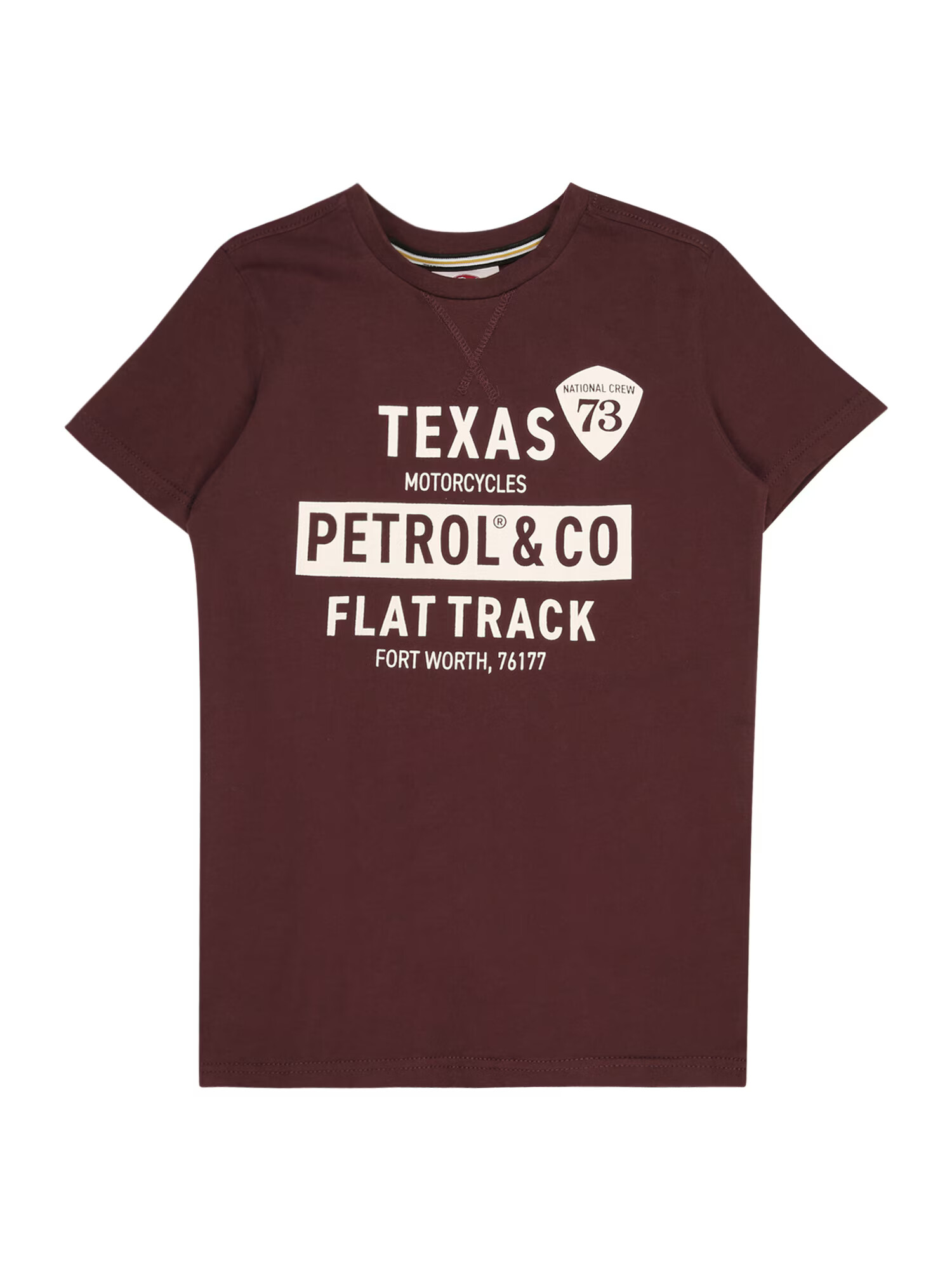 Petrol Industries Tricou ciocolatiu / alb - Pled.ro