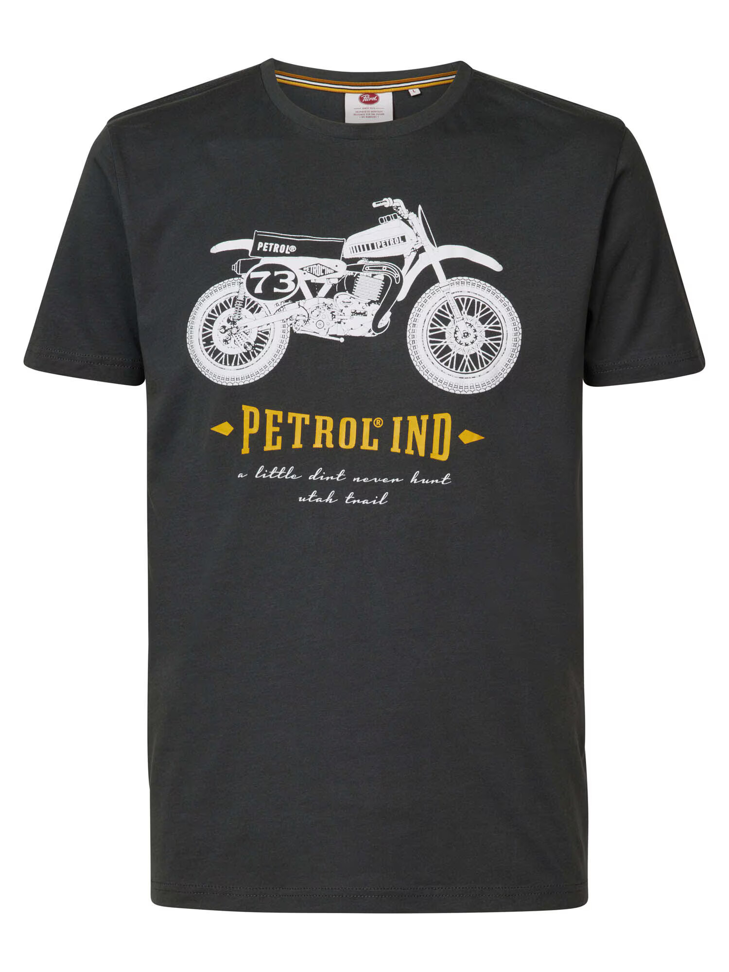 Petrol Industries Tricou 'Classic Print' galben / negru / alb murdar - Pled.ro