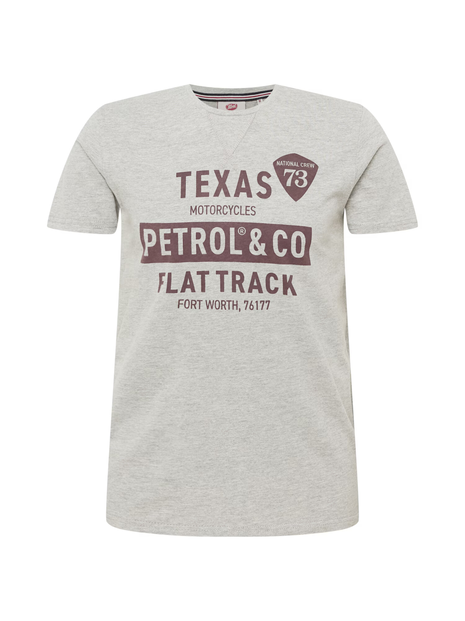 Petrol Industries Tricou gri / roșu bordeaux - Pled.ro