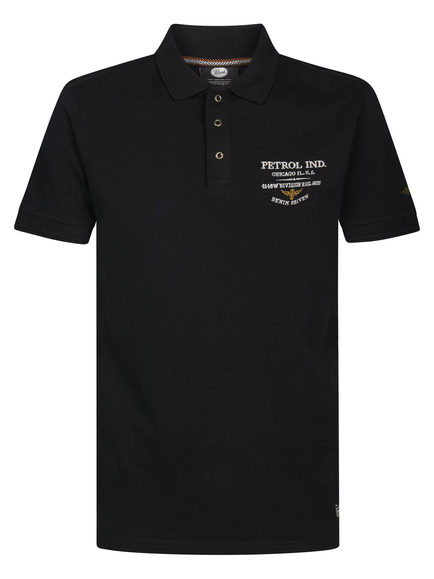 Petrol Industries Tricou maro deschis / negru / alb - Pled.ro