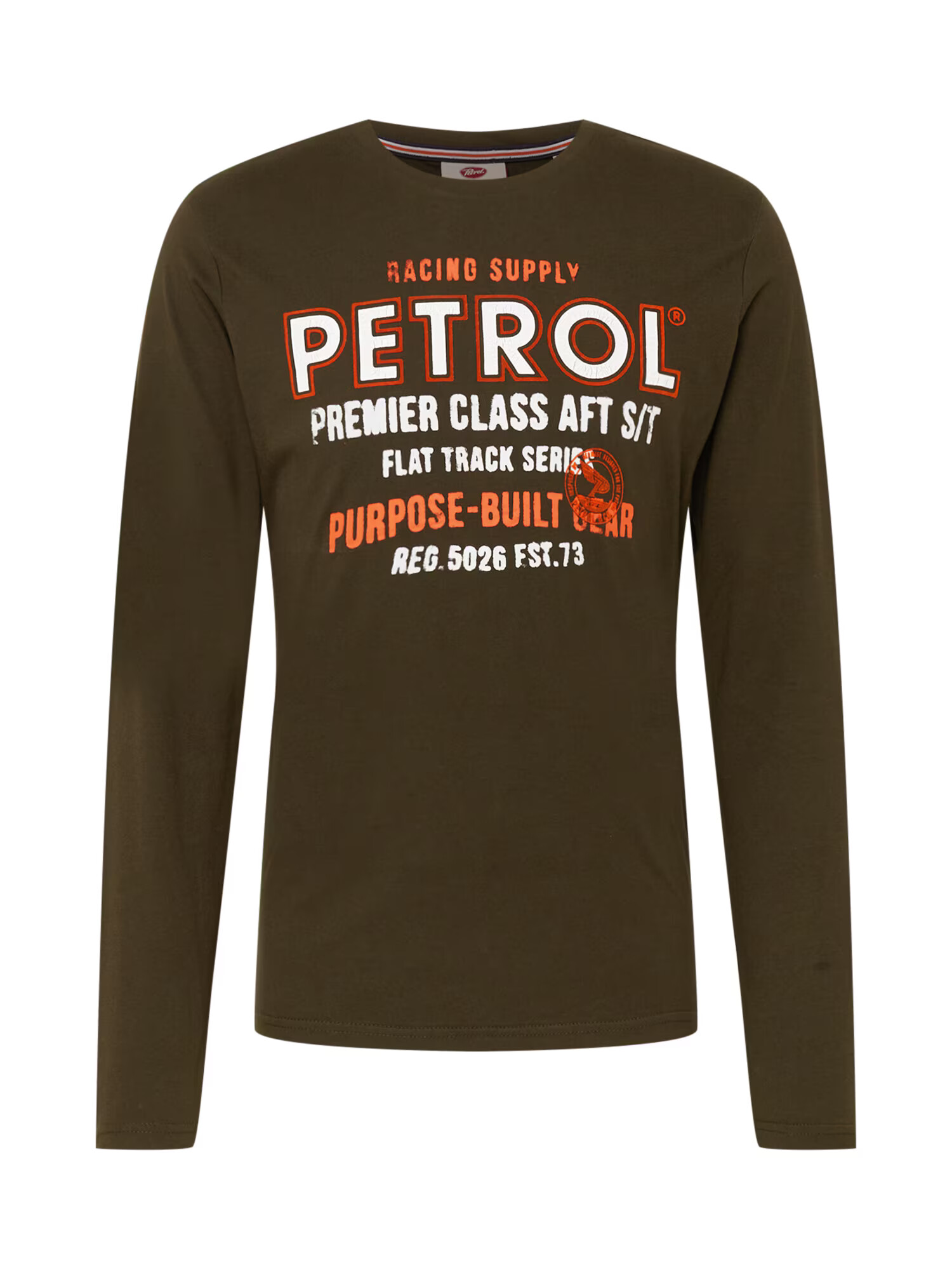 Petrol Industries Tricou oliv / portocaliu / alb - Pled.ro