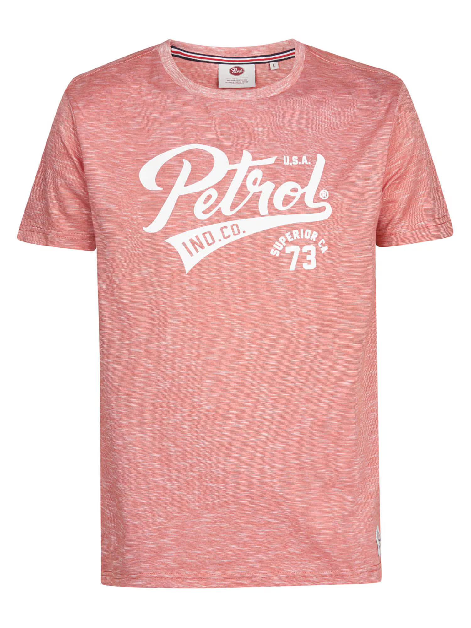 Petrol Industries Tricou portocaliu somon / alb - Pled.ro