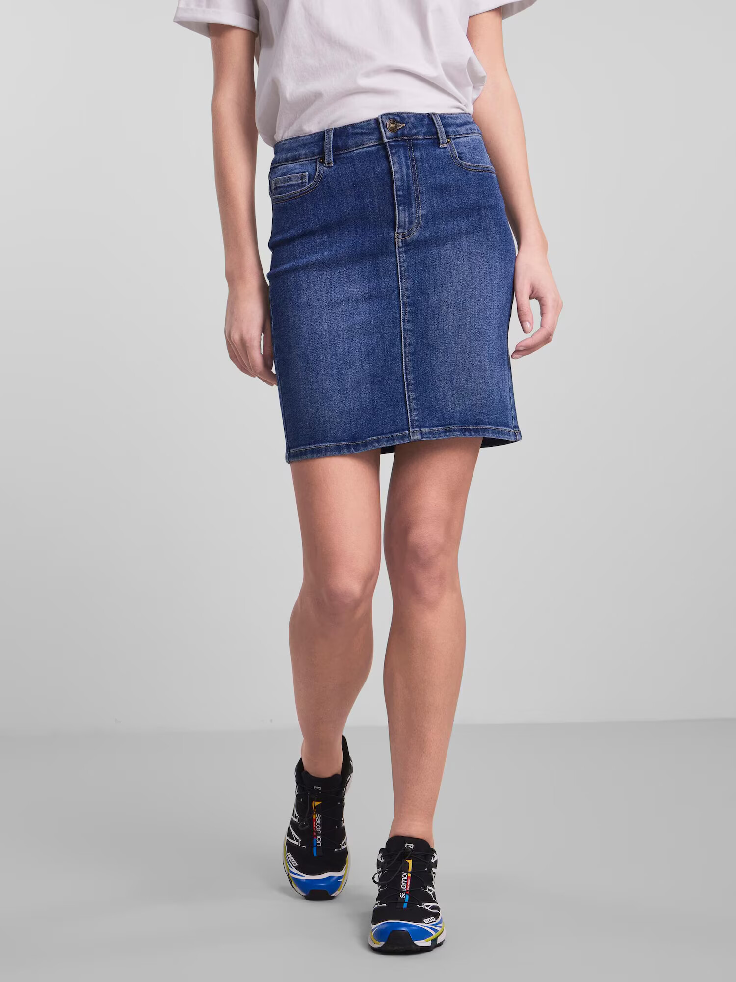 PIECES Fustă 'Lili' albastru denim - Pled.ro