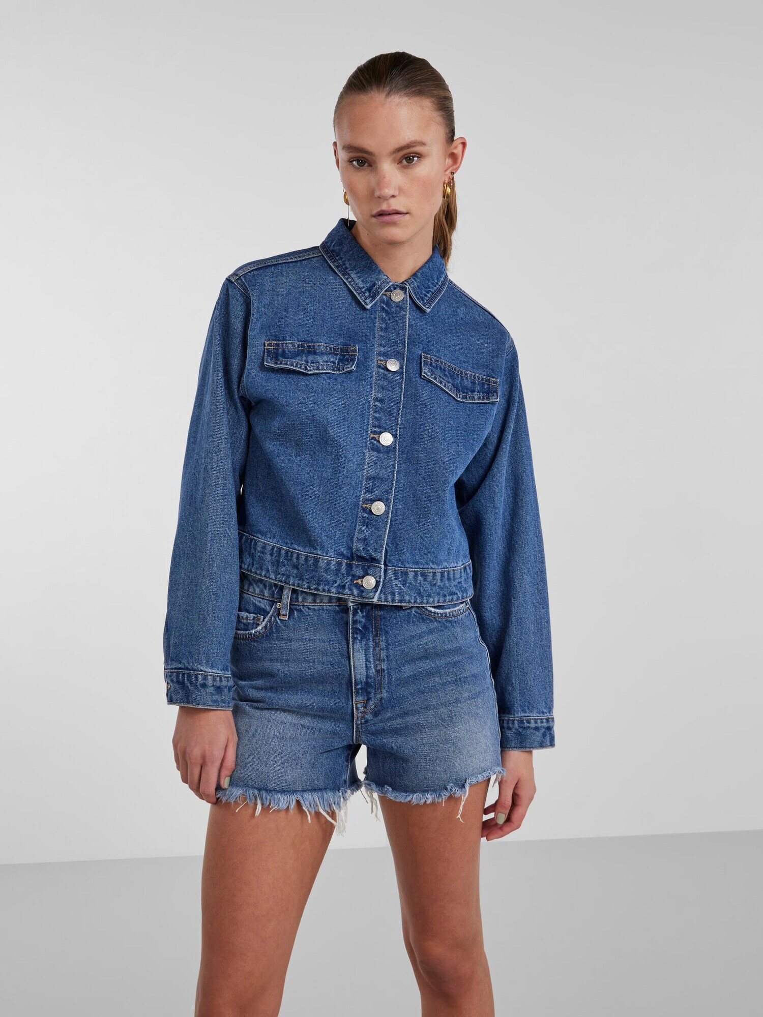 PIECES Geacă de primăvară-toamnă 'Tessie' albastru denim - Pled.ro