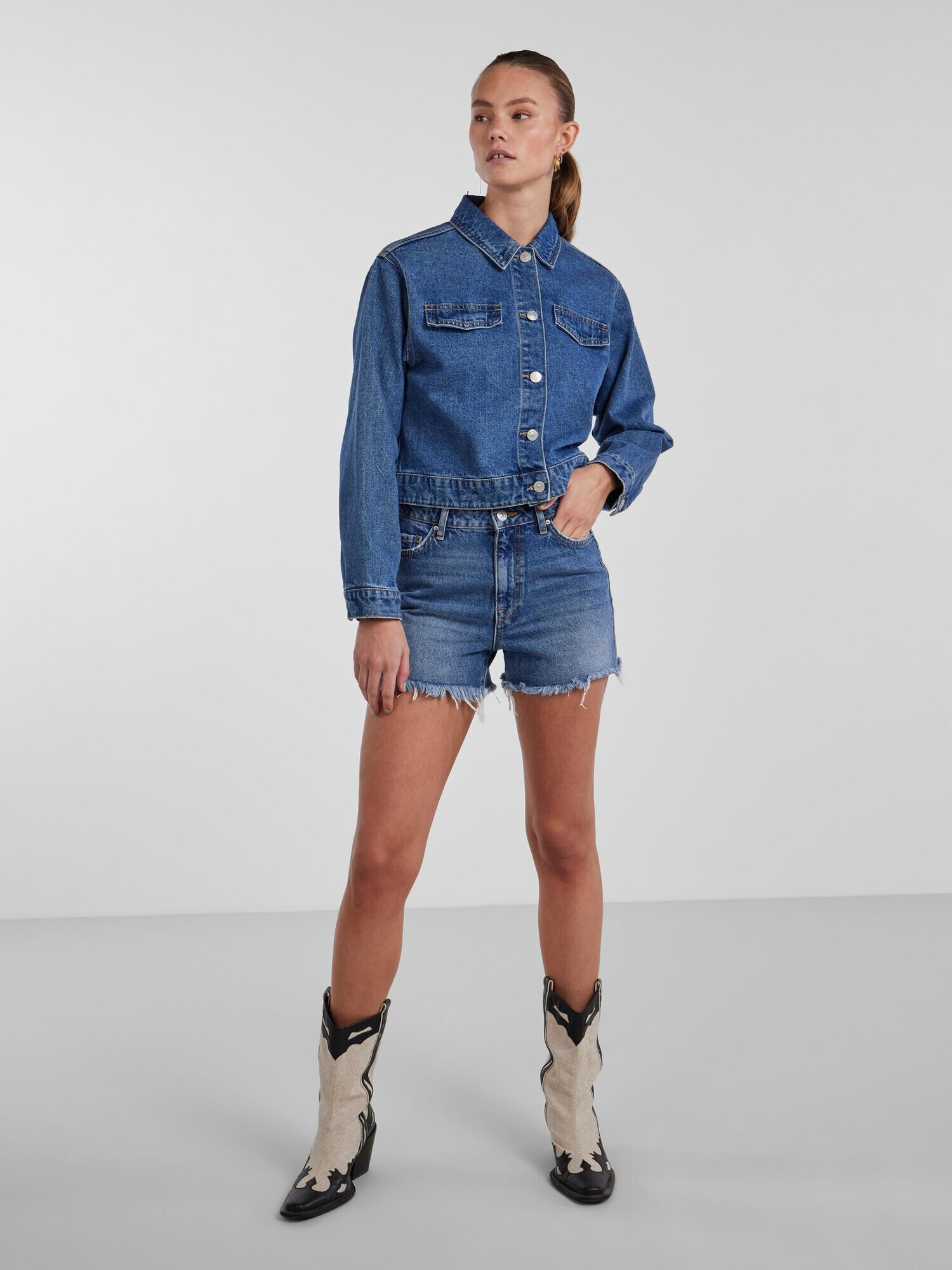 PIECES Geacă de primăvară-toamnă 'Tessie' albastru denim - Pled.ro