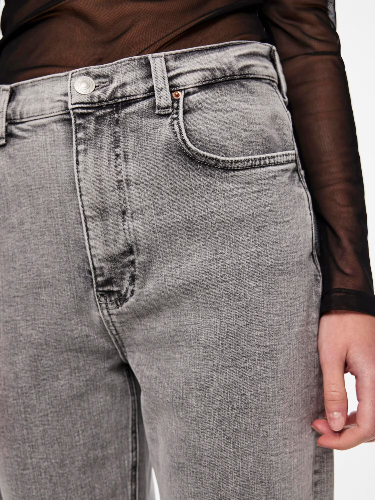 PIECES Jeans 'FLEUR' gri denim - Pled.ro