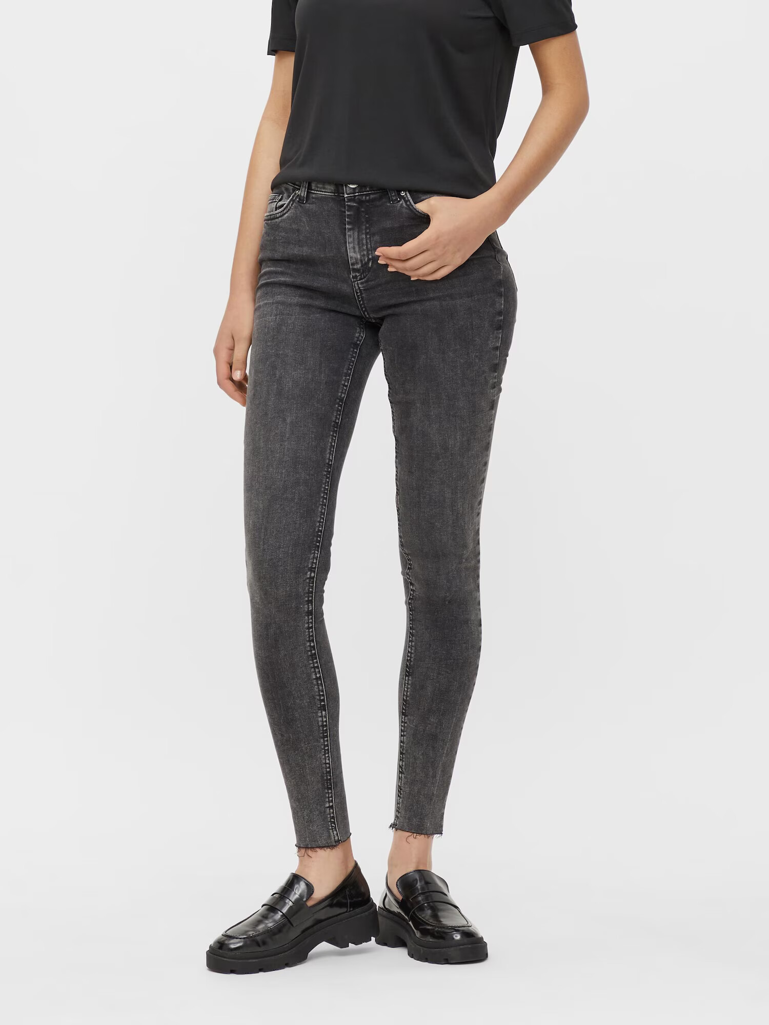 PIECES Jeans gri denim - Pled.ro