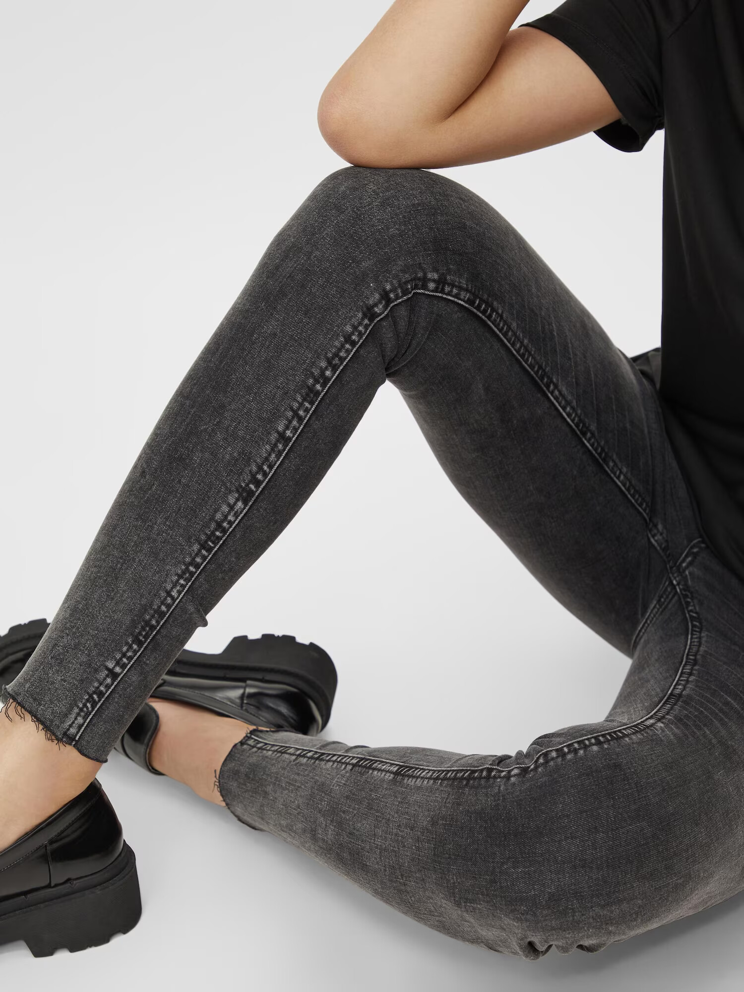 PIECES Jeans gri denim - Pled.ro