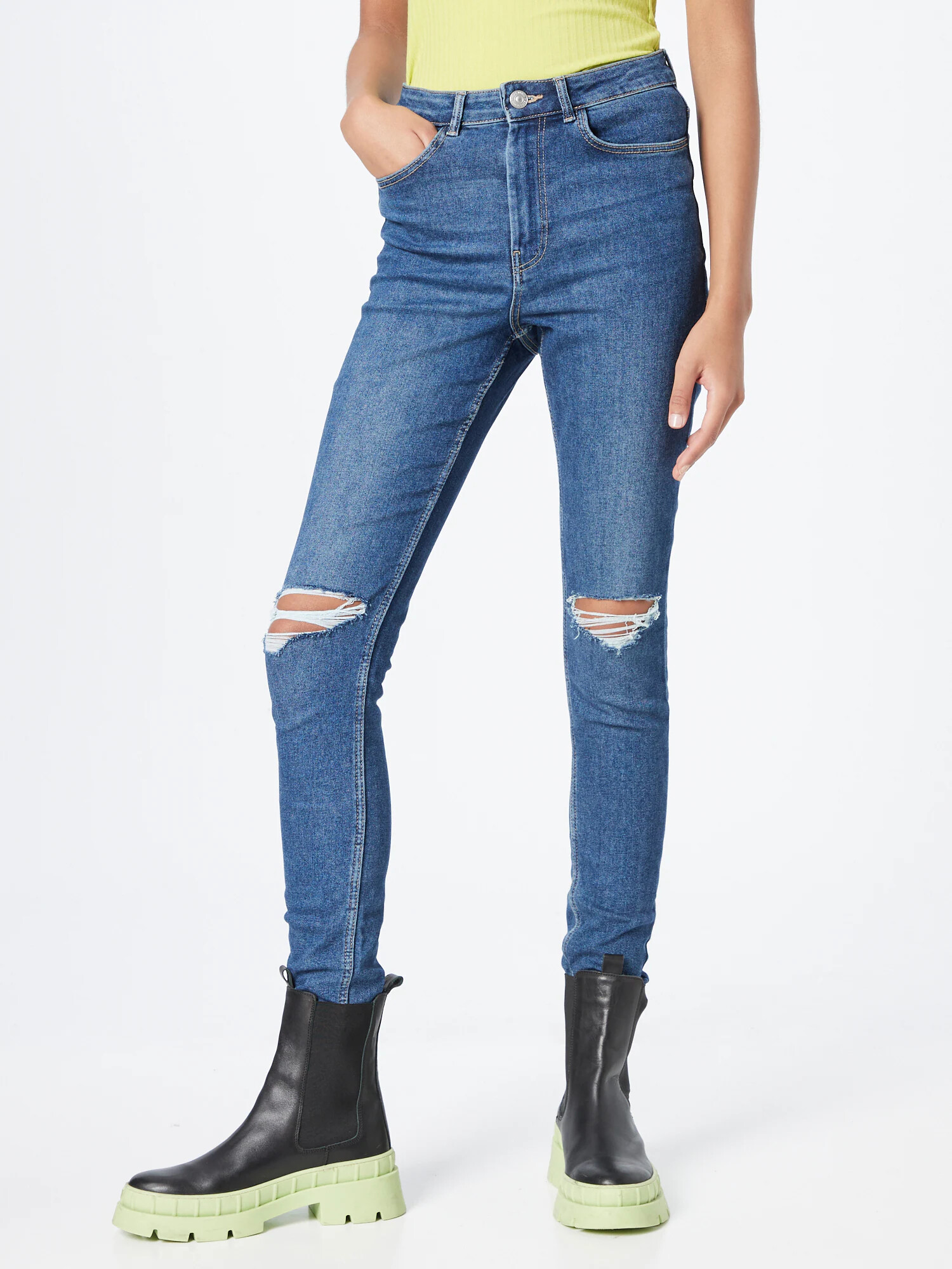 PIECES Jeans 'High Five' albastru denim - Pled.ro