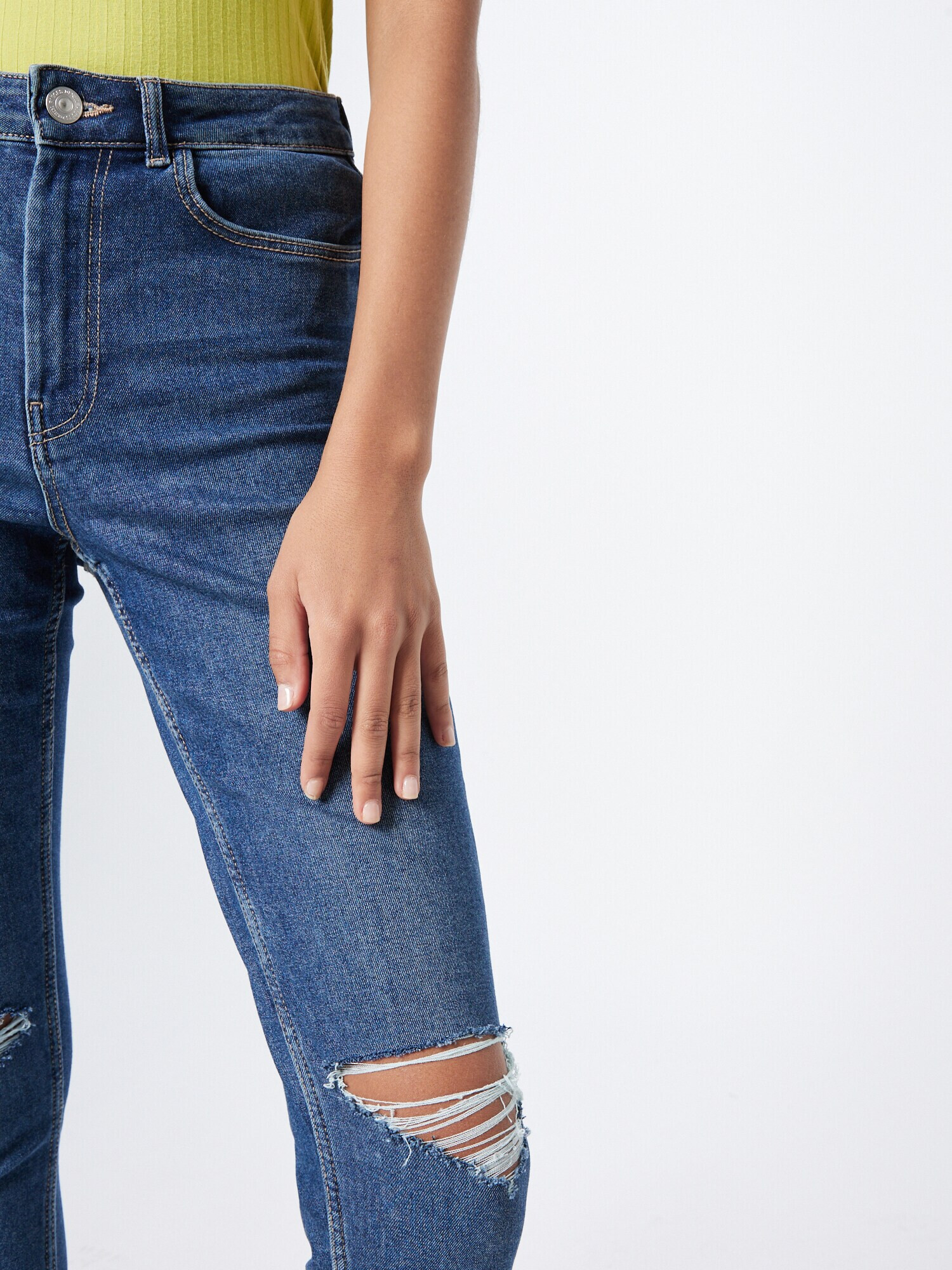 PIECES Jeans 'High Five' albastru denim - Pled.ro