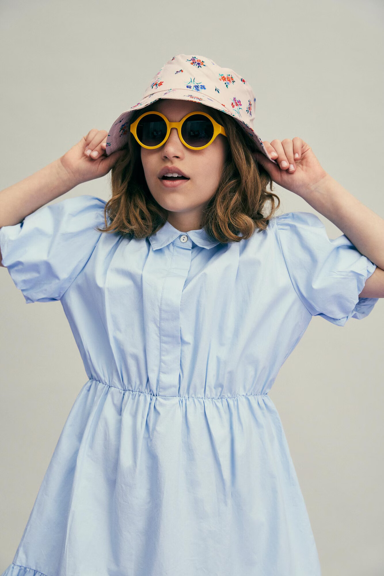 Pieces Kids Rochie 'Puff' albastru deschis - Pled.ro