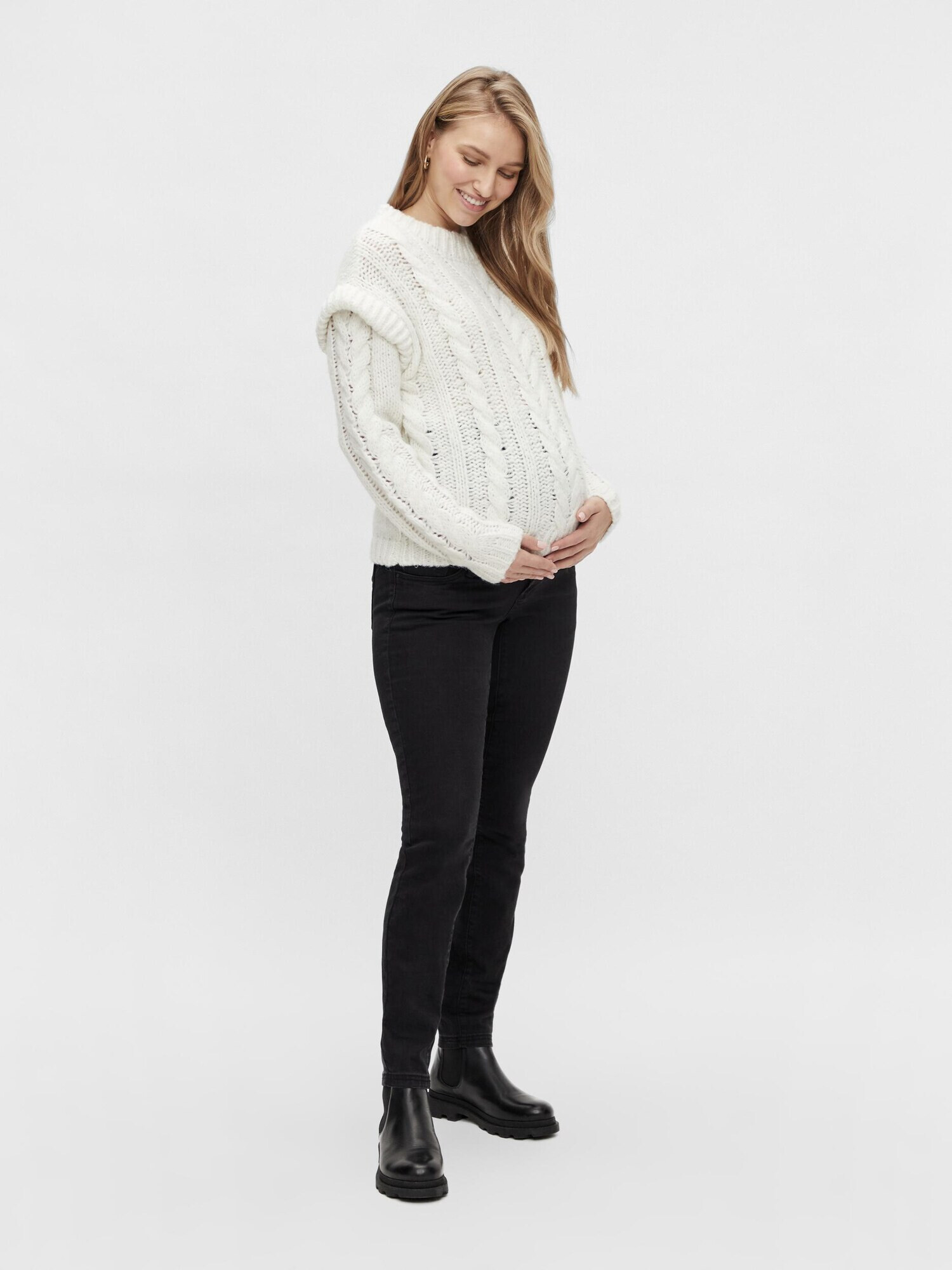 Pieces Maternity Pulover 'Fria' alb - Pled.ro