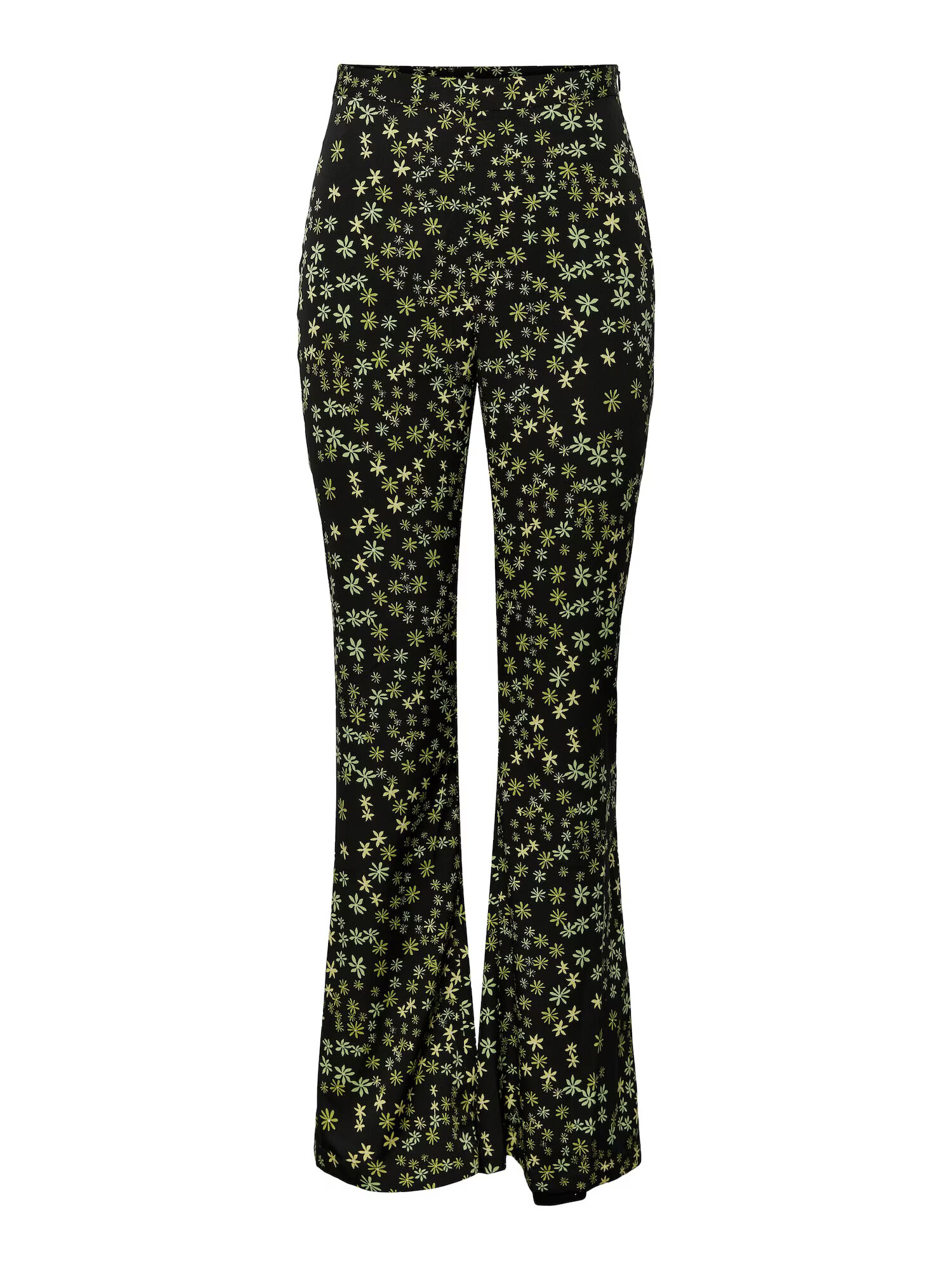 PIECES Pantaloni 'FLOWEY' verde deschis / negru - Pled.ro