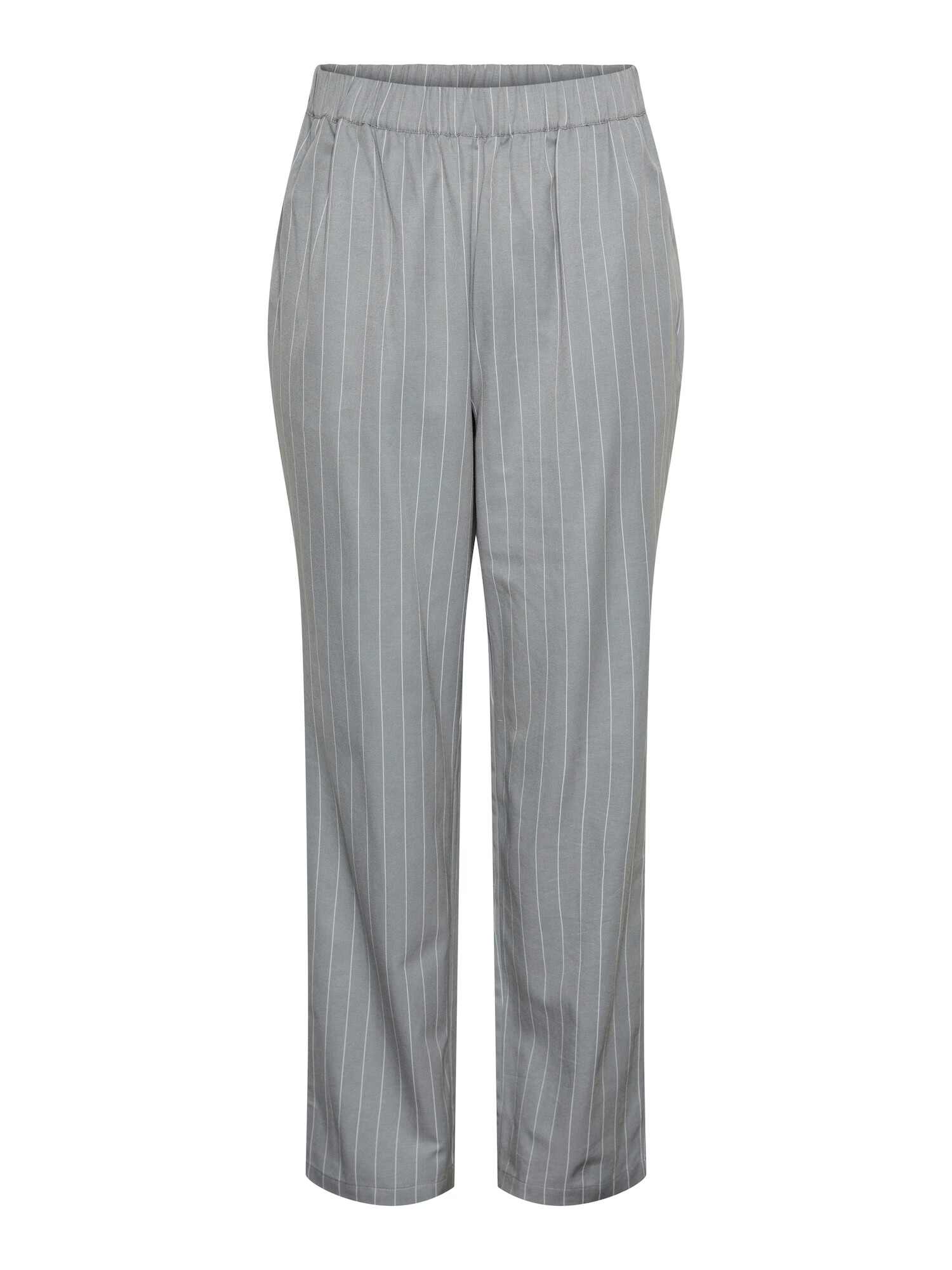 PIECES Pantaloni 'NYS' gri fumuriu / alb - Pled.ro